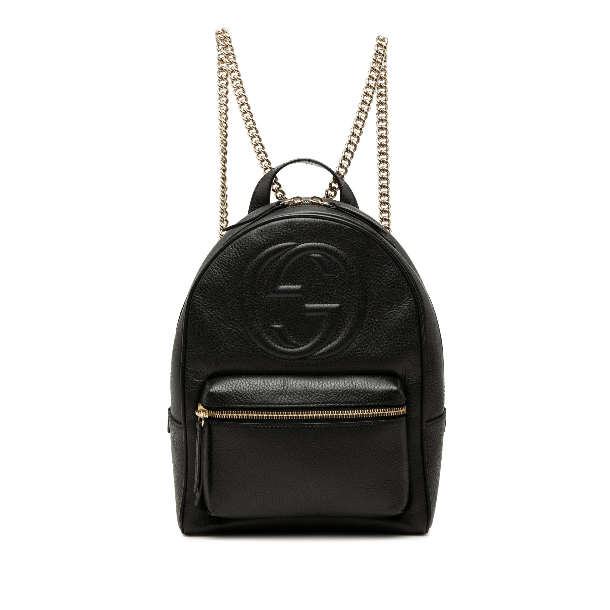 Gucci Pebbled Calfskin Soho Chain Backpack