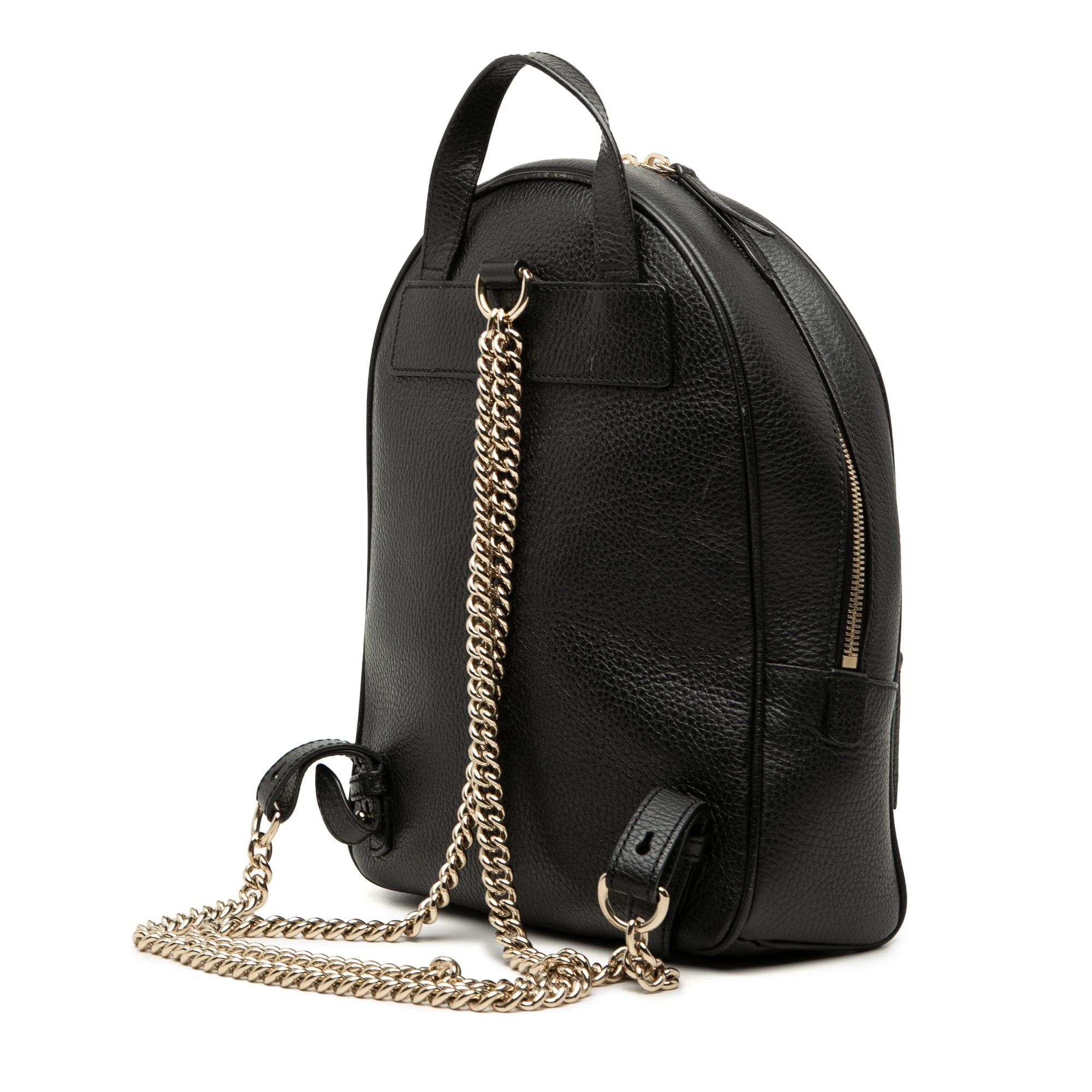 Gucci Pebbled Calfskin Soho Chain Backpack