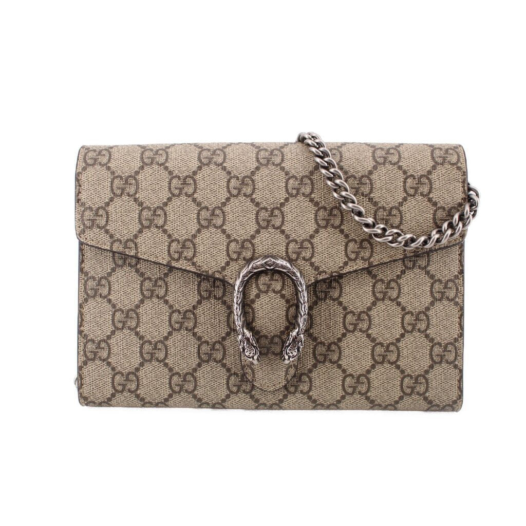 Gucci DIONYSUS WALLET ON CHAIN CROSSBODYS TAN