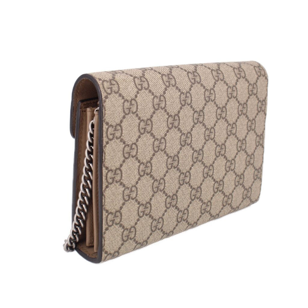 Gucci DIONYSUS WALLET ON CHAIN CROSSBODYS TAN
