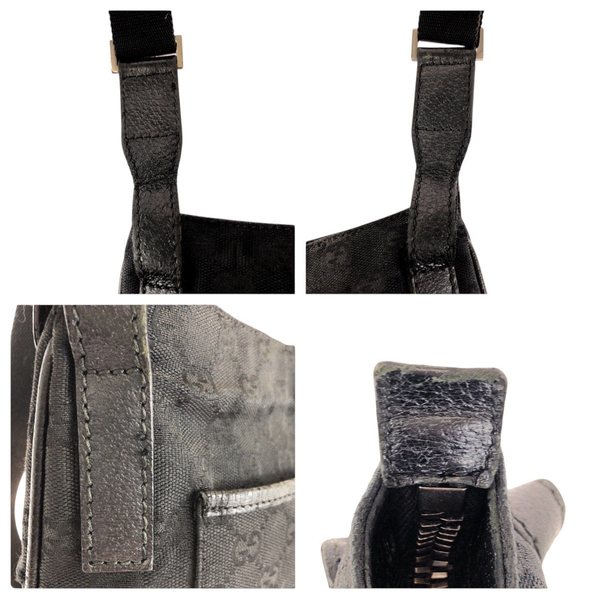 Gucci GG Canvas Leather Messenger Bag