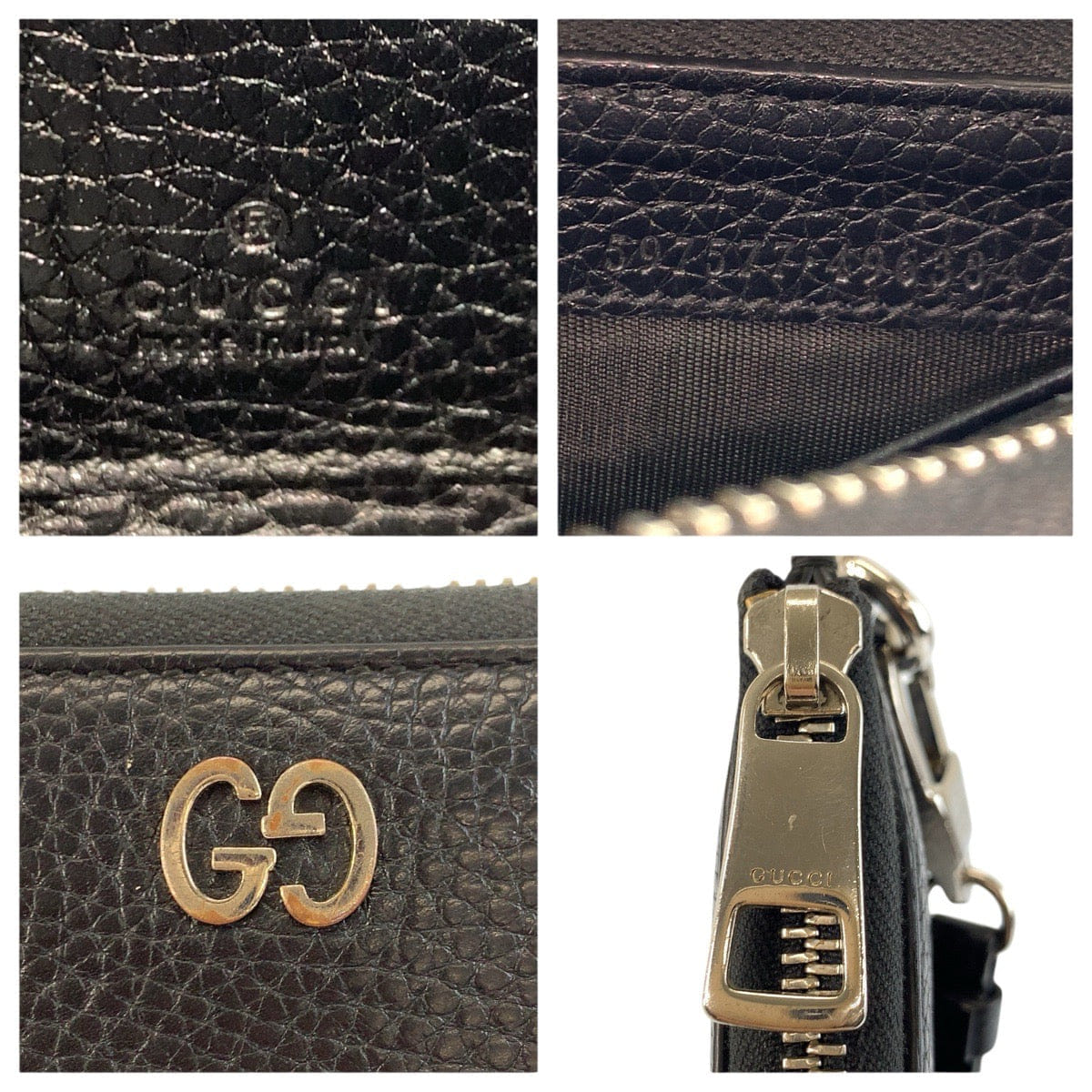 Gucci Leather GG Metal Long Wallet