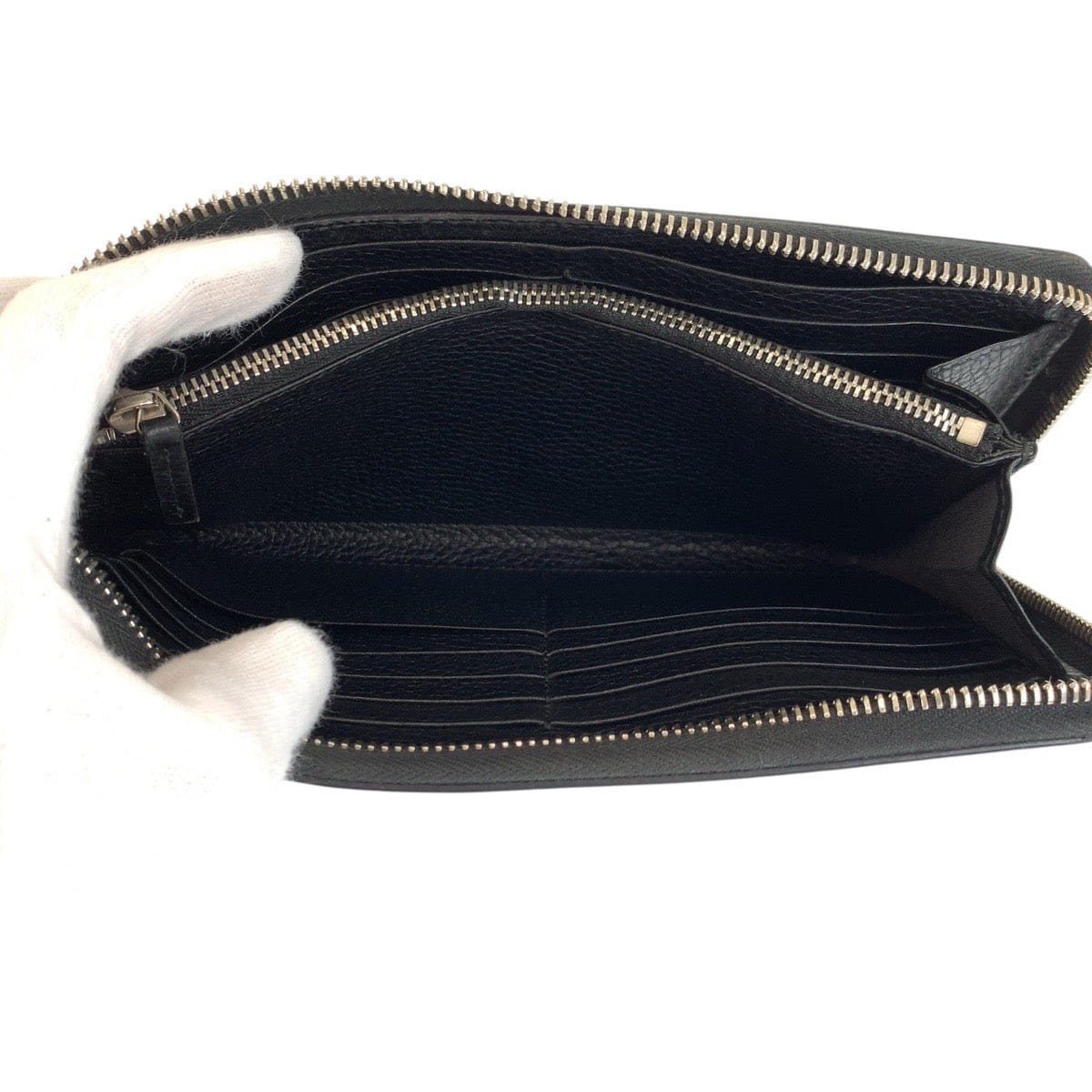 Gucci Leather GG Metal Long Wallet