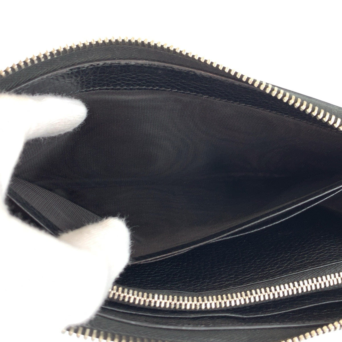 Gucci Leather GG Metal Long Wallet