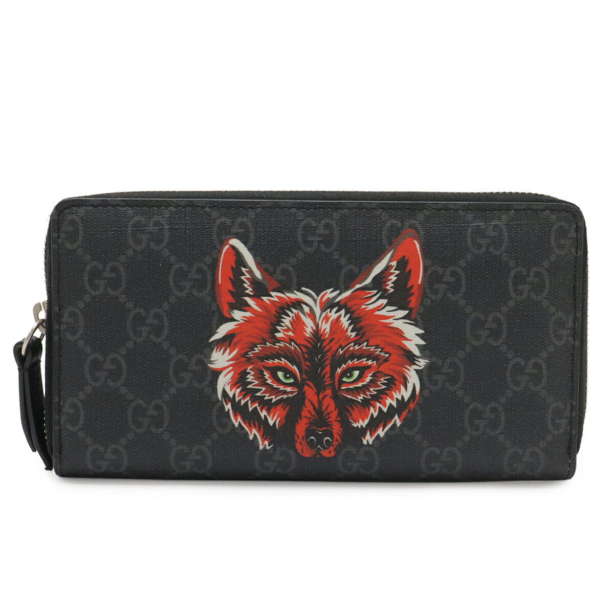 Gucci GG Supreme Zip Around Wallet Wolf