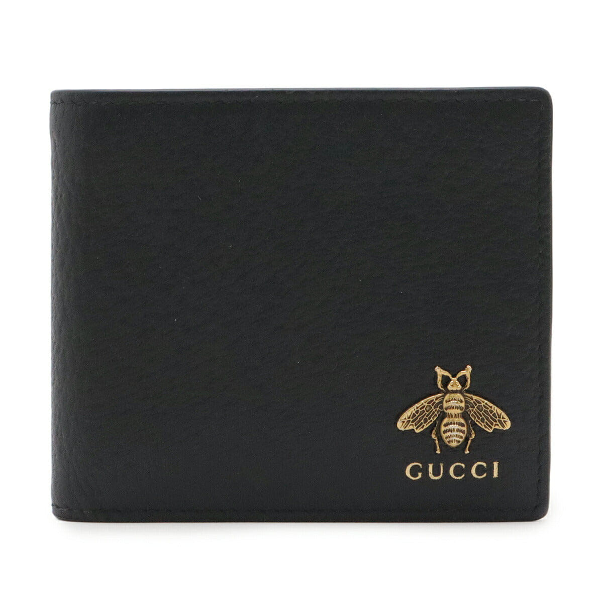 Gucci Leather Animalier Metal Bee Bifold Wallet