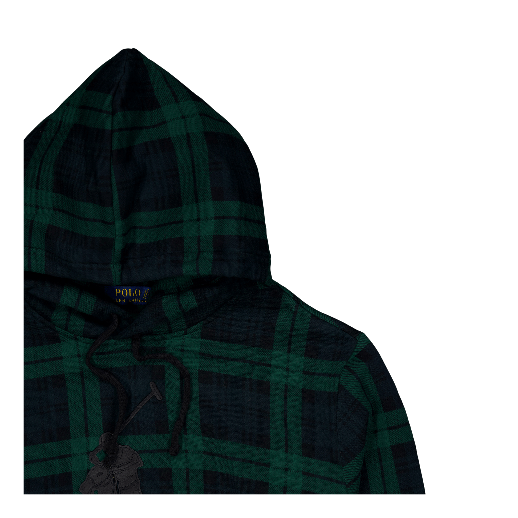 Polo Ralph Lauren Leather Big Pony Plaid Fleece Hoodie Tartan