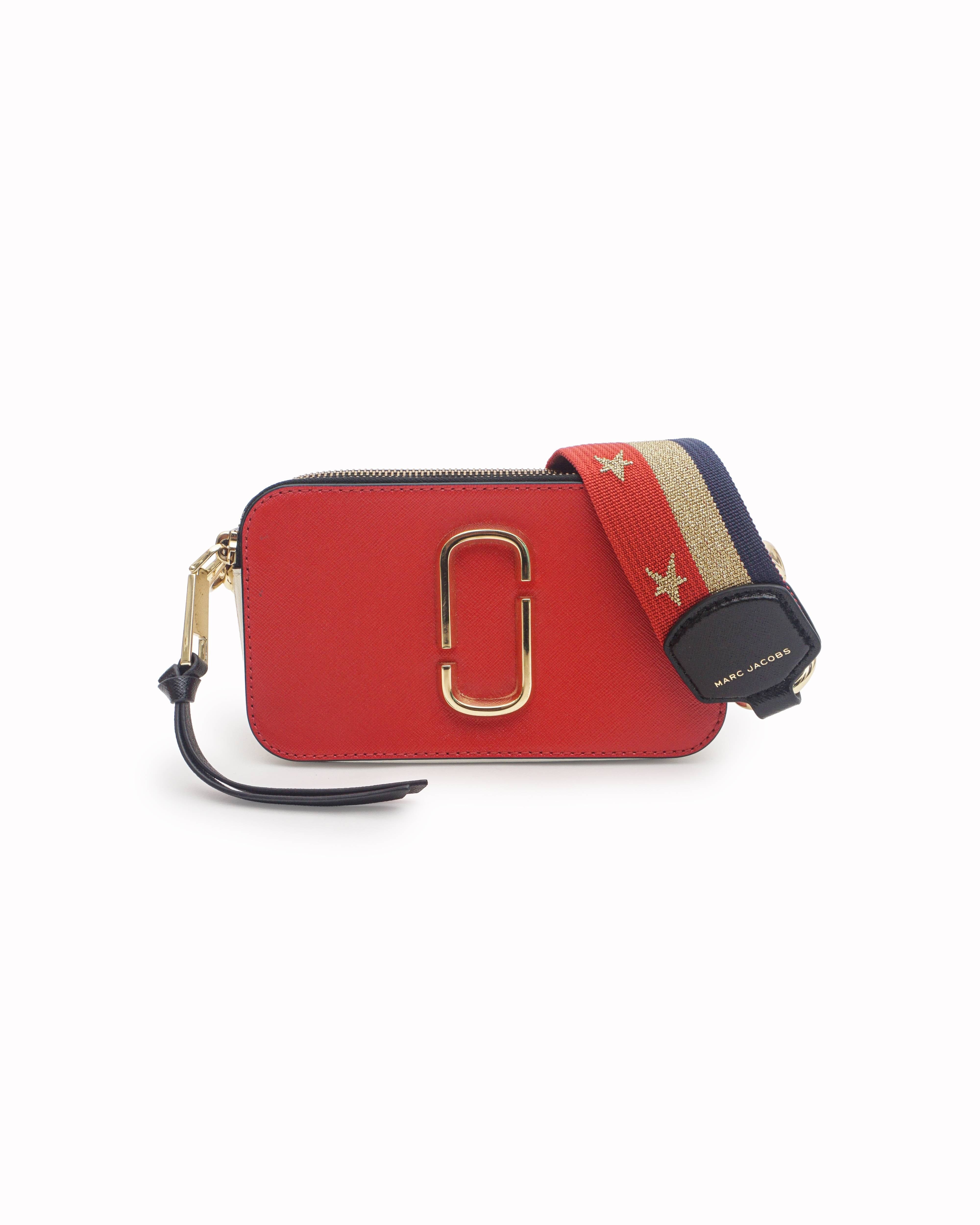 Marc Jacobs Red Saffiano Leather The Americana Snapshot Bag