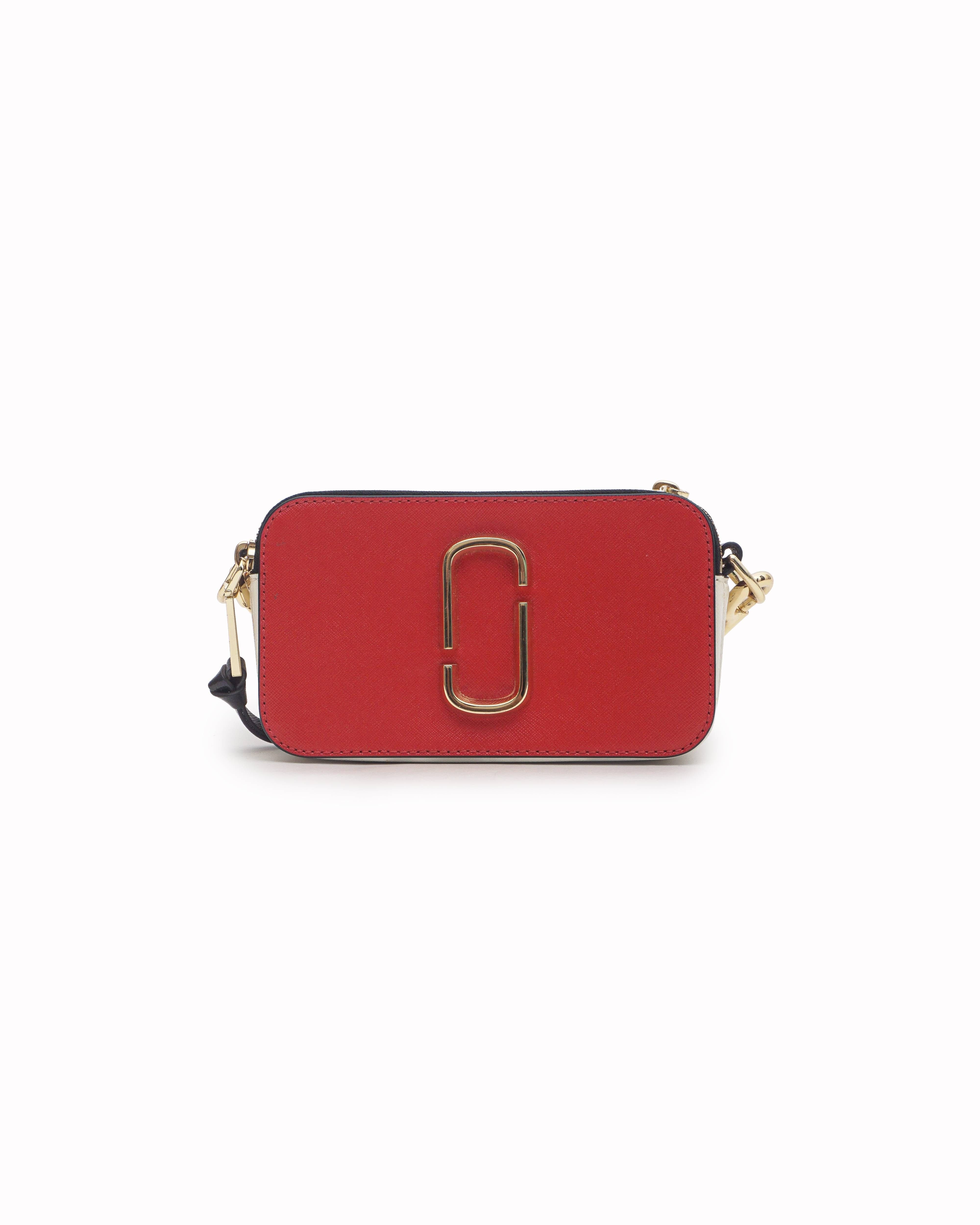 Marc Jacobs Red Saffiano Leather The Americana Snapshot Bag