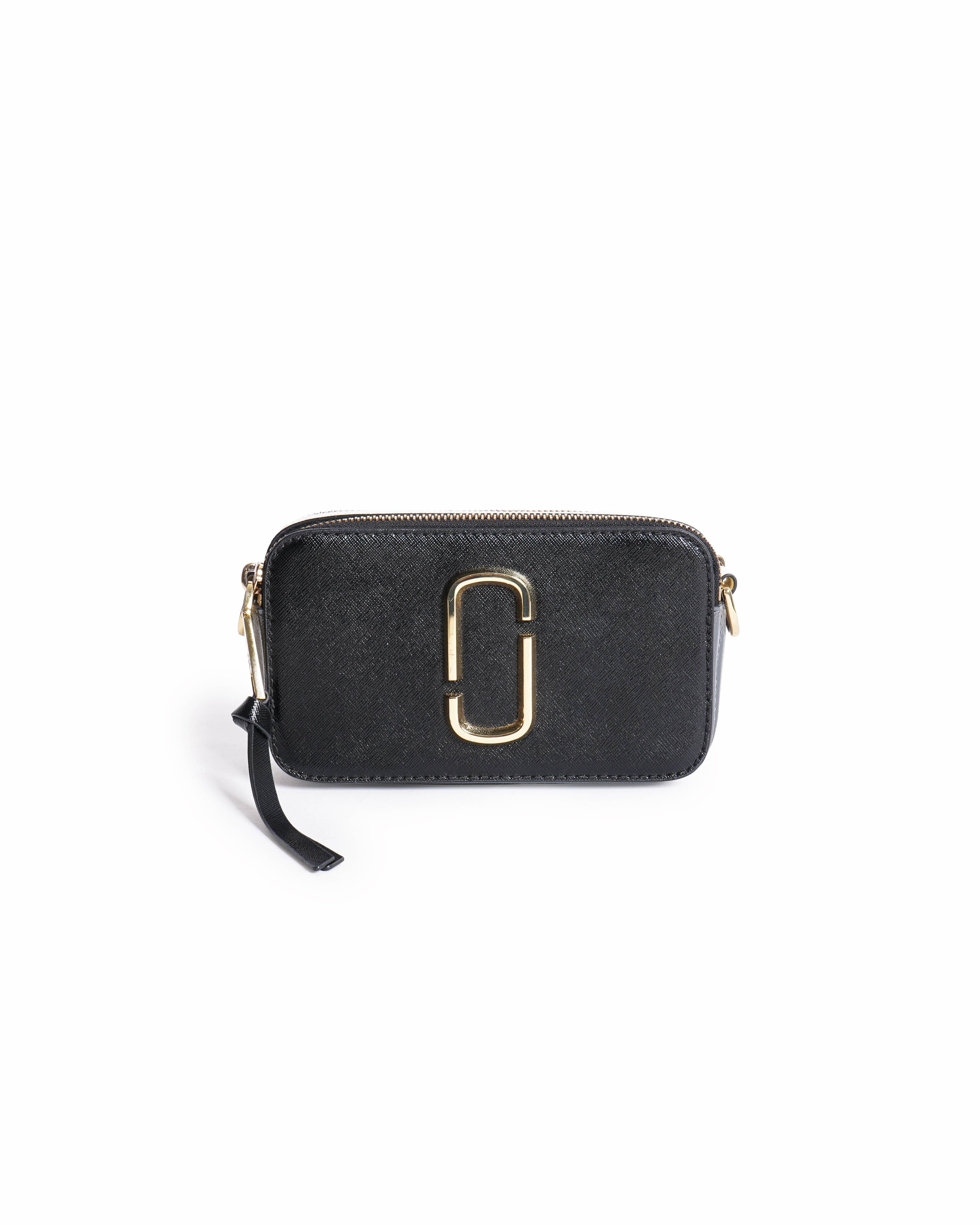 Marc Jacobs Marc Jacob Black & White Saffiano Leather Snapshot Camera Bag