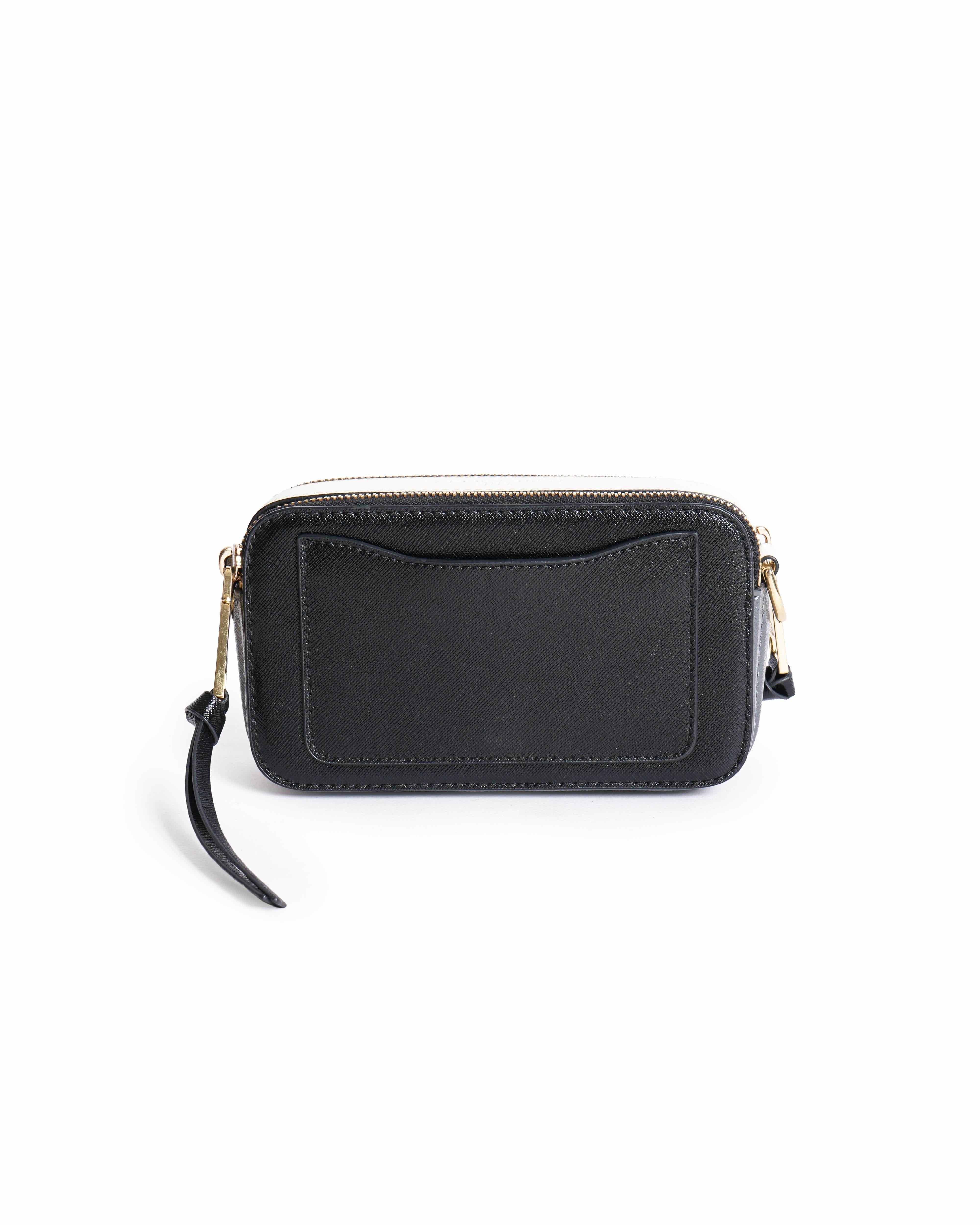 Marc Jacobs Marc Jacob Black & White Saffiano Leather Snapshot Camera Bag