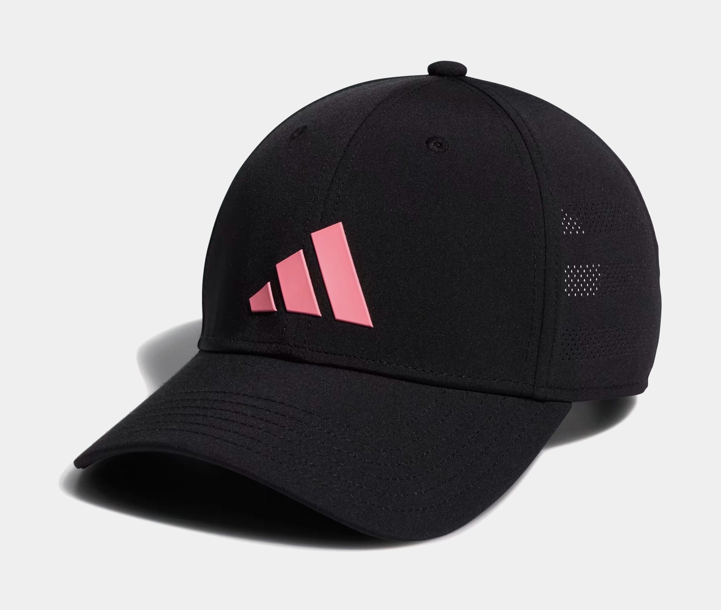 adidas Soccer Relaxed Strapback Mens Hat (Black/Pink/Black)