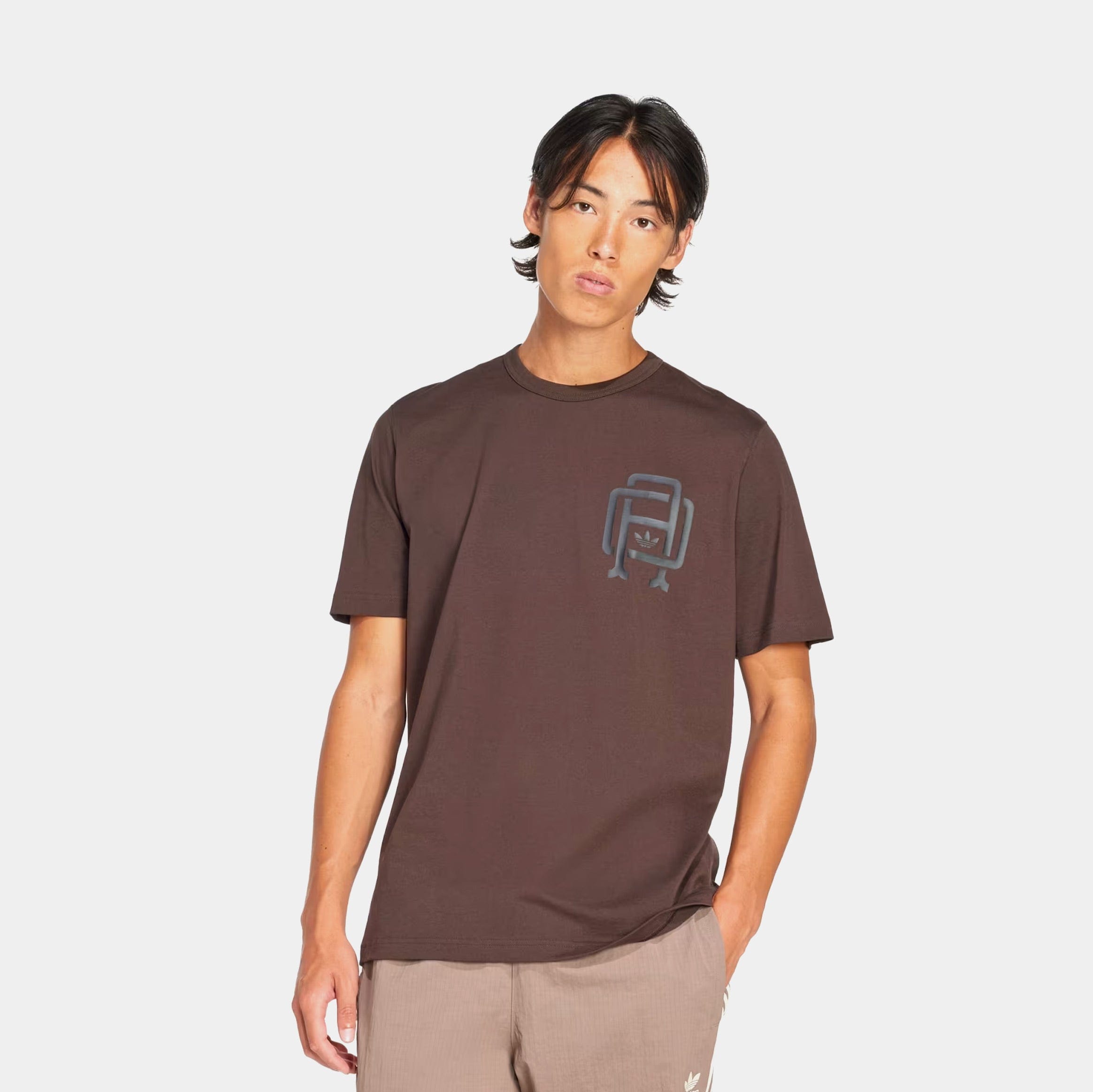 adidas Varsity Essentials Mens Short Sleeve (Brown/White)