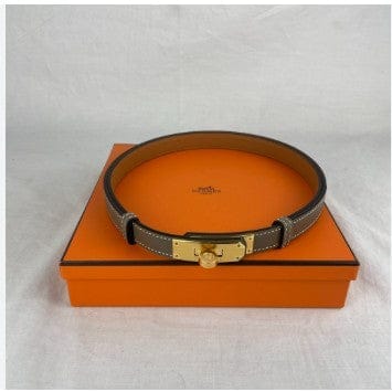 Hermes Etoupe Kelly Belt with PHW - New in Box