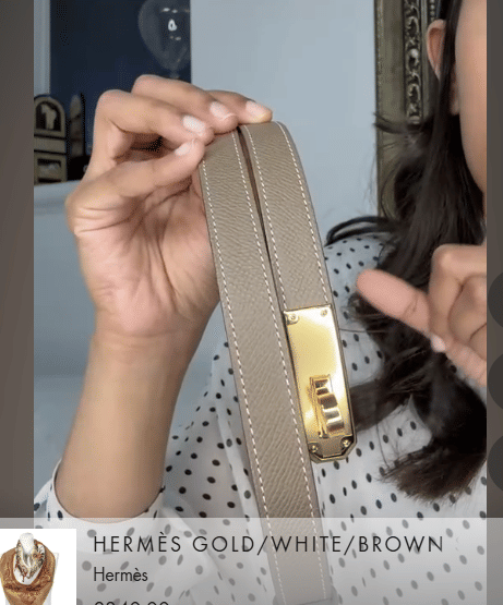 Hermes Kelly Belt Etoupe and Gold ALC3907