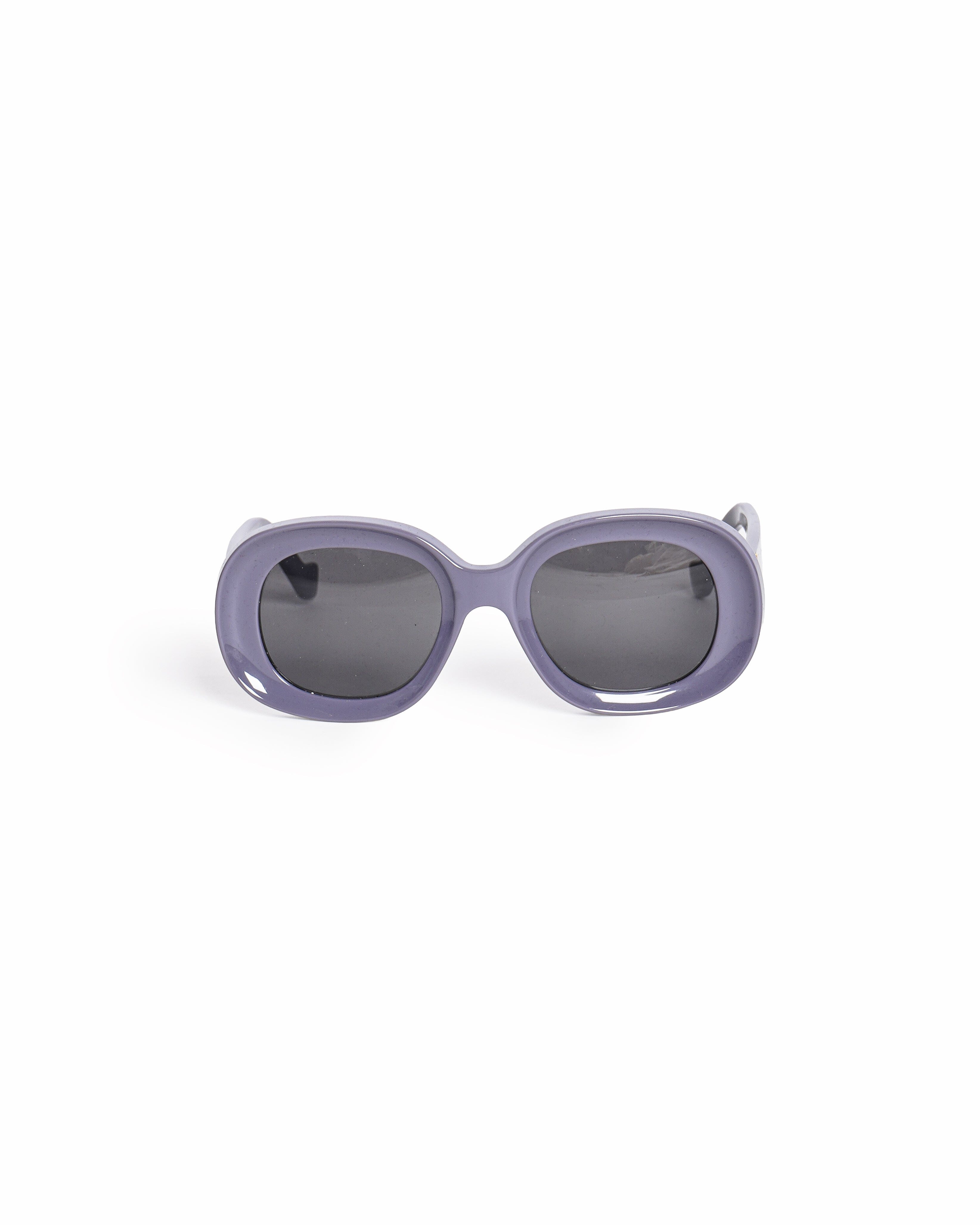 Loewe Beveled Oval Maxi Sunglasses In Purple