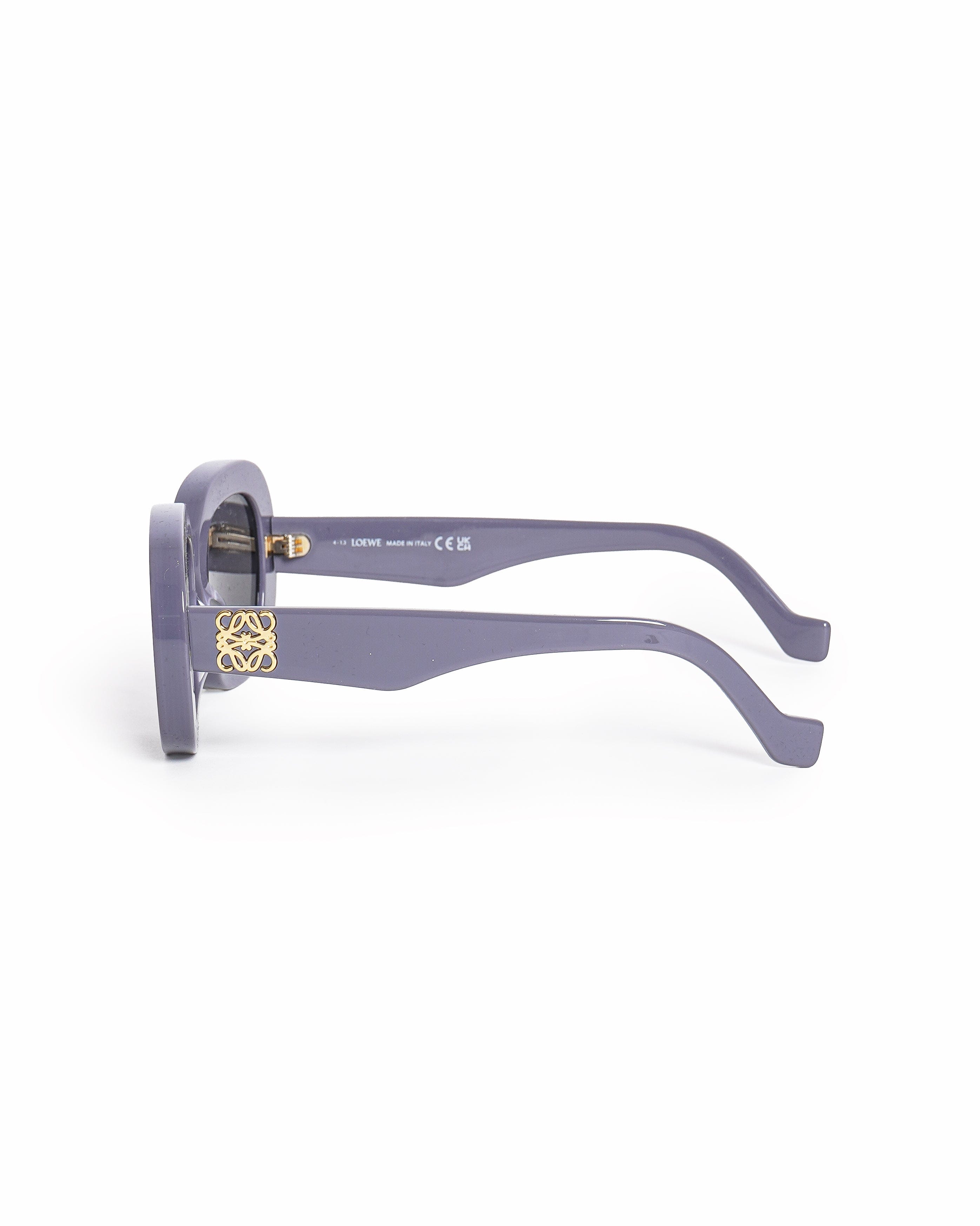 Loewe Beveled Oval Maxi Sunglasses In Purple