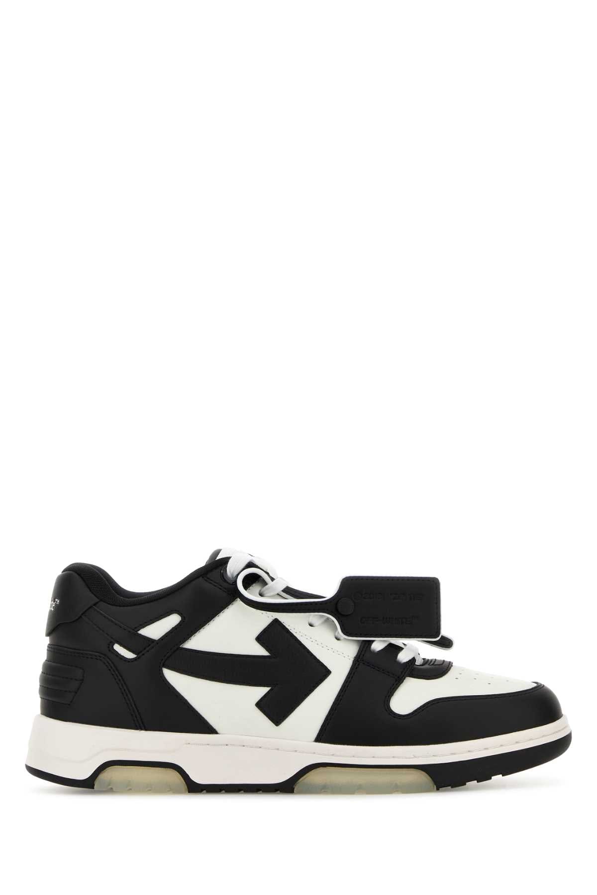 Off - White Color - Block Leather Sneaker — White