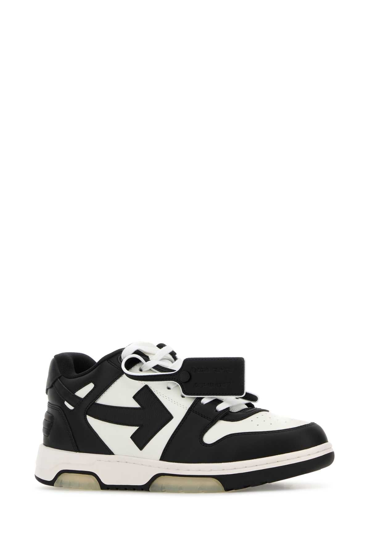 Off - White Color - Block Leather Sneaker — White