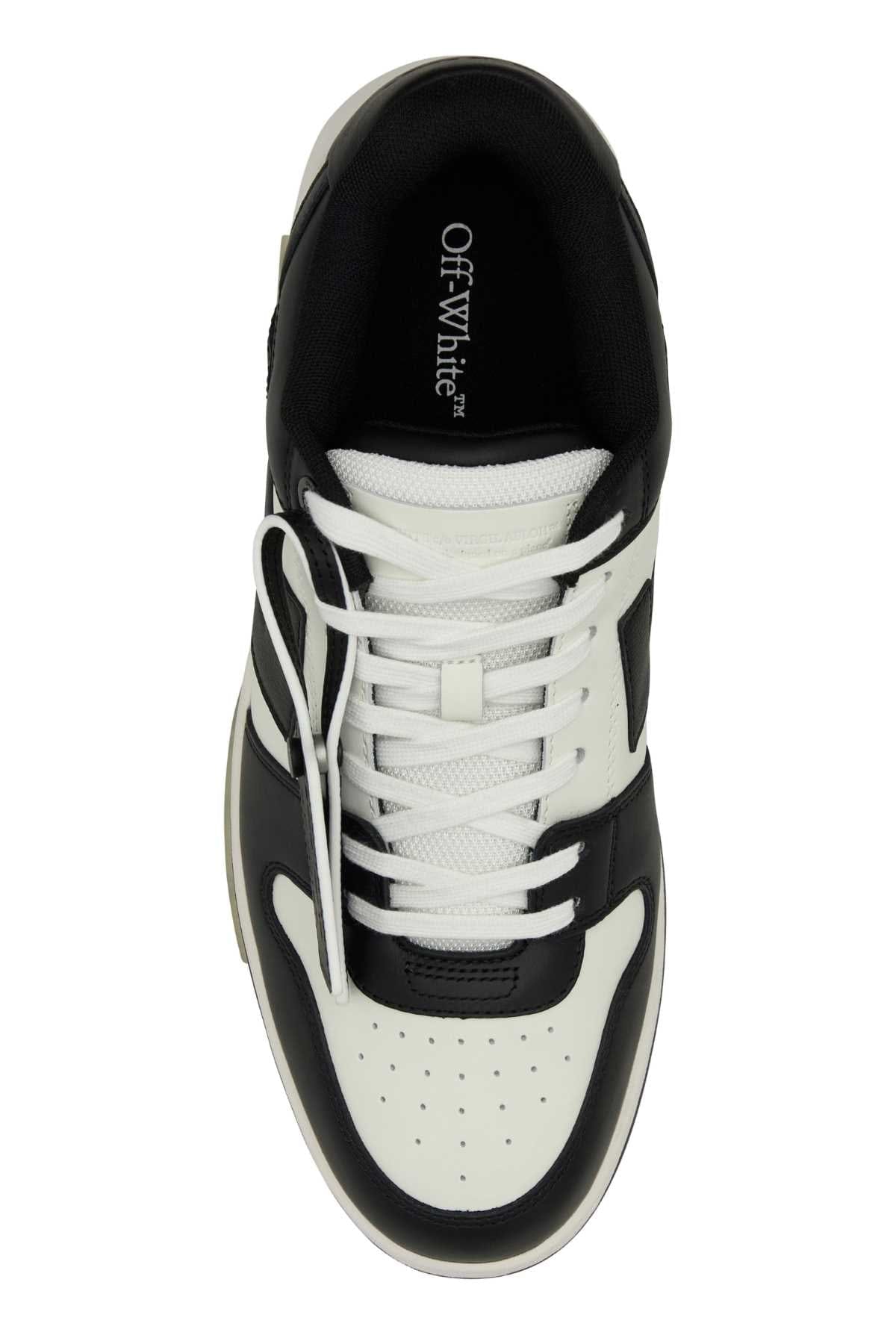 Off - White Color - Block Leather Sneaker — White