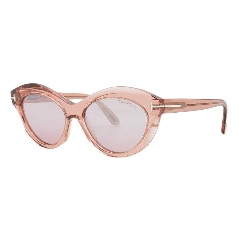 Tom Ford Sunglasses Cat Eye Full Rim, Shiny Black Frame and Smoke Mirror Lens FT111101C