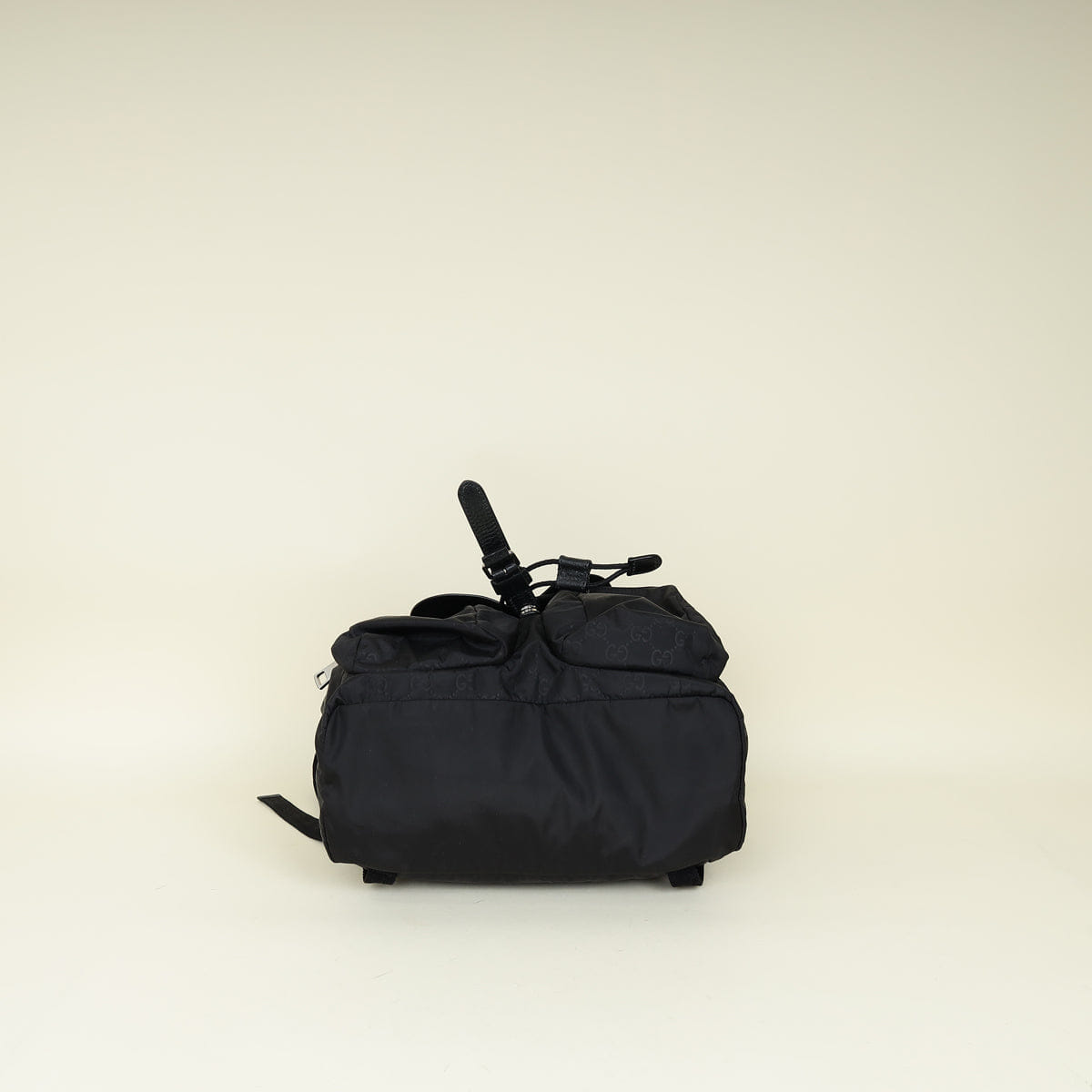 Gucci Black GG Drawstring Backpack Bag