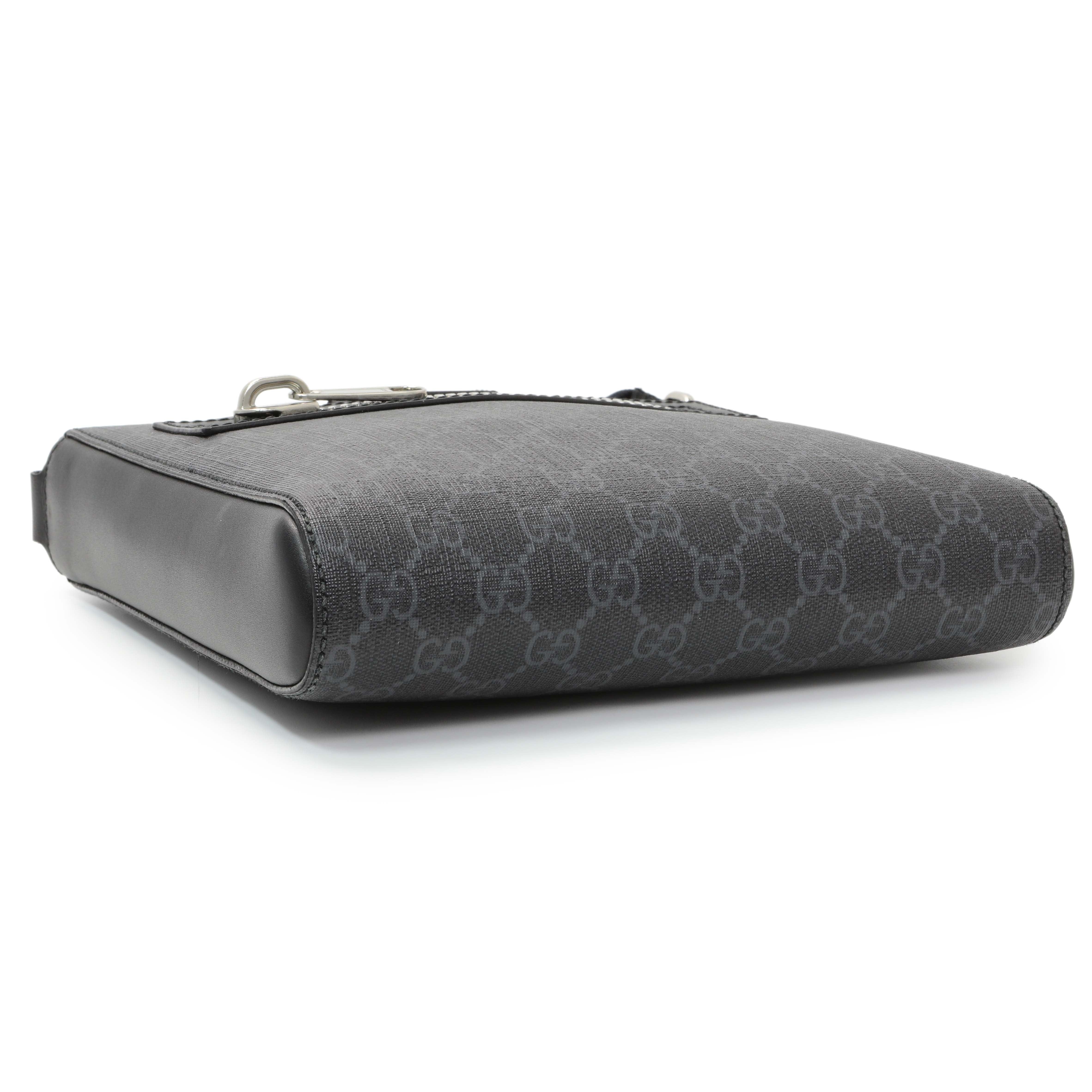 Gucci GG Supreme Monogram Web Small Flat Messenger Bag