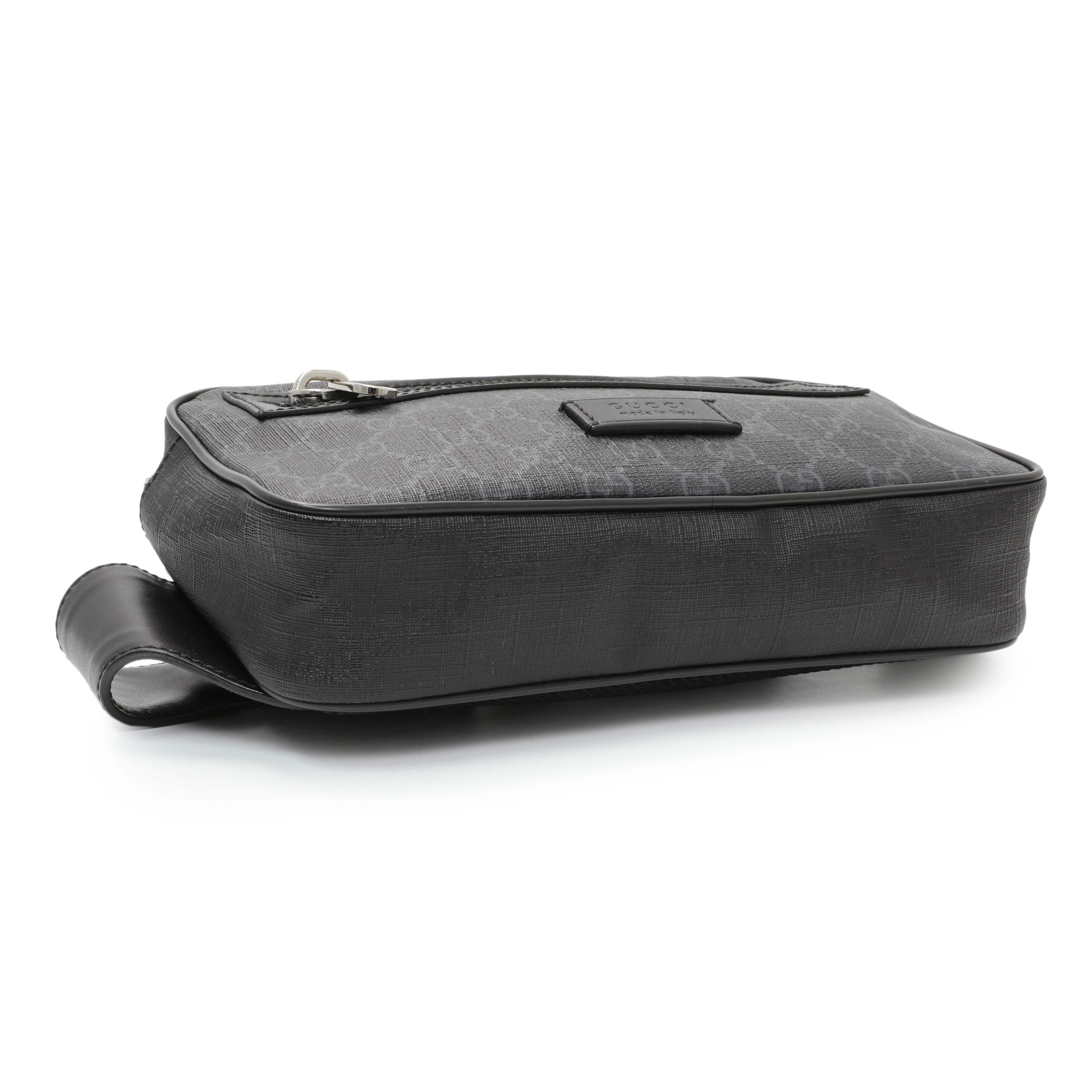 Gucci Black Soft GG Supreme Monogram Web Belt Bag