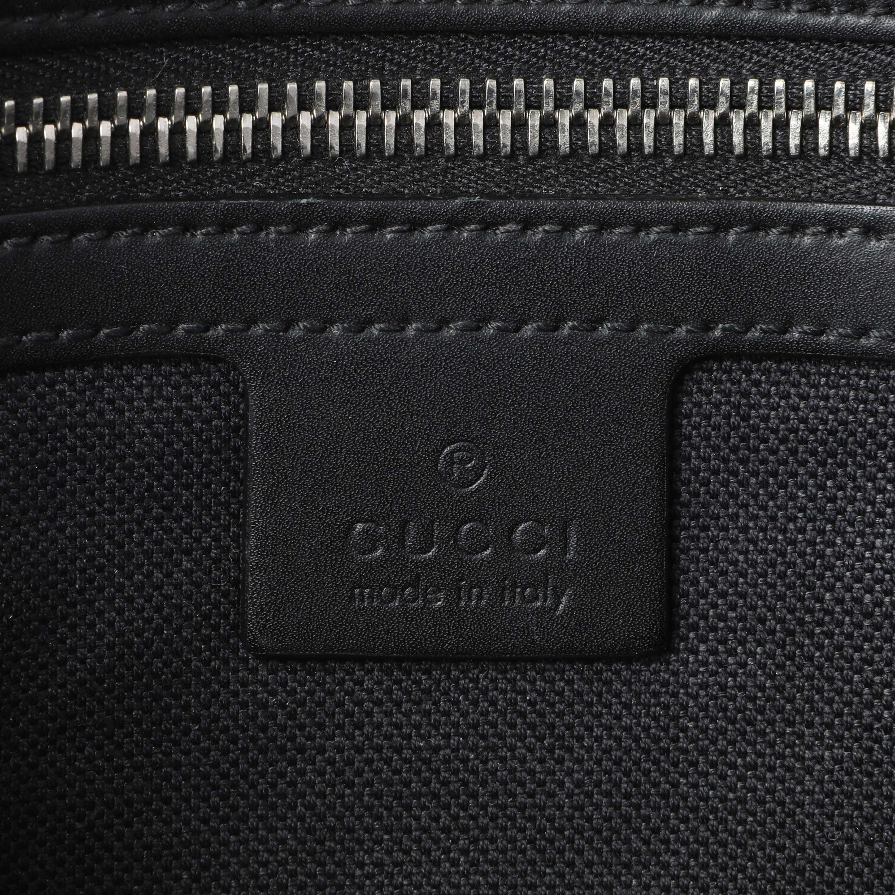 Gucci Black Soft GG Supreme Monogram Web Belt Bag