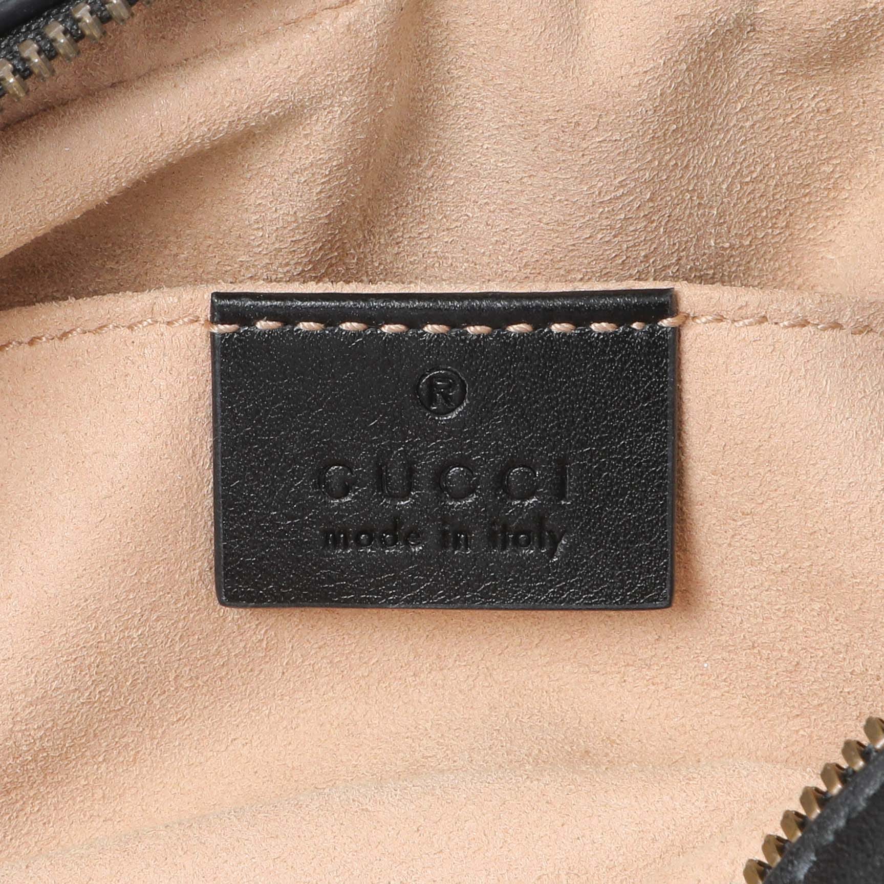 Gucci Black Calfskin Matelasse GG Marmont Belt Bag