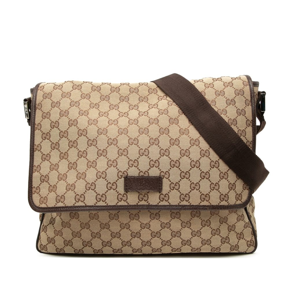 Gucci GG Canvas Flap Messenger Bag