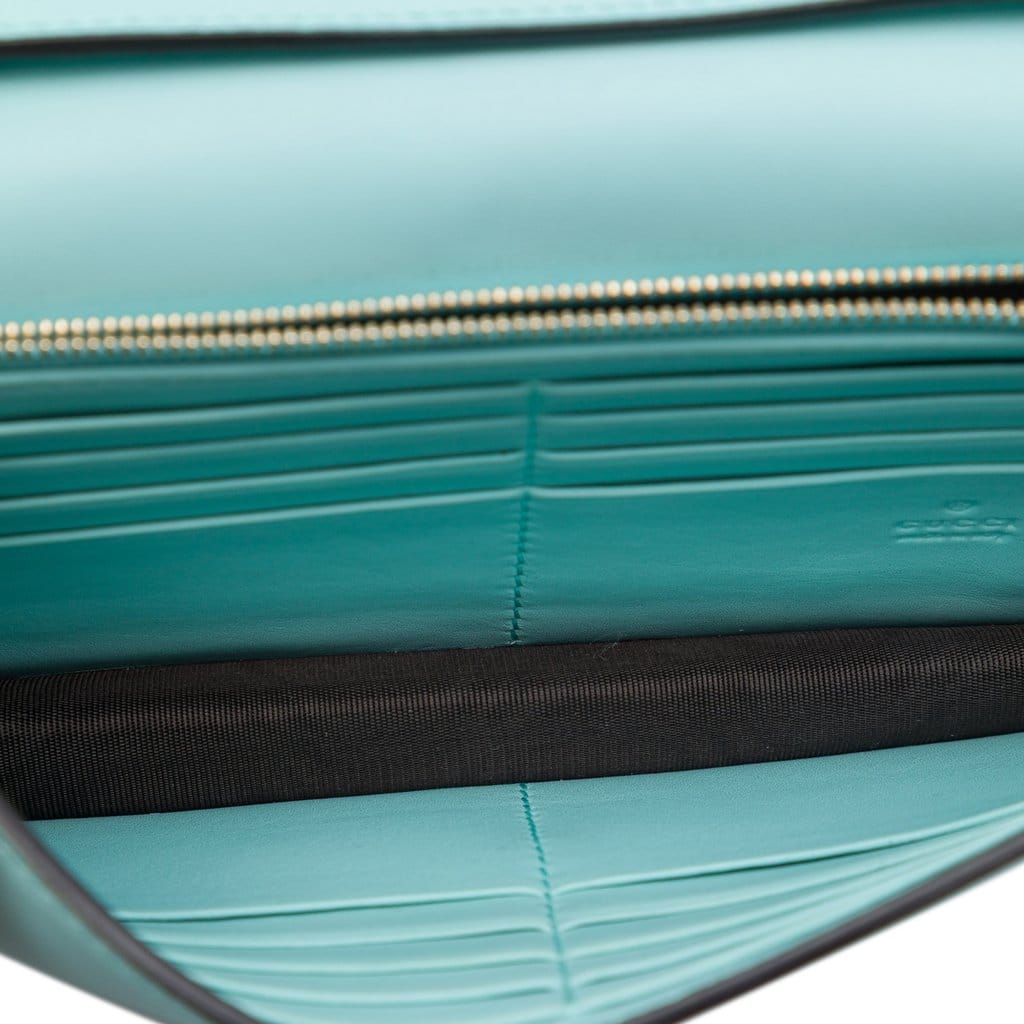 Gucci Calfskin Interlocking G Dollar Wallet On Strap