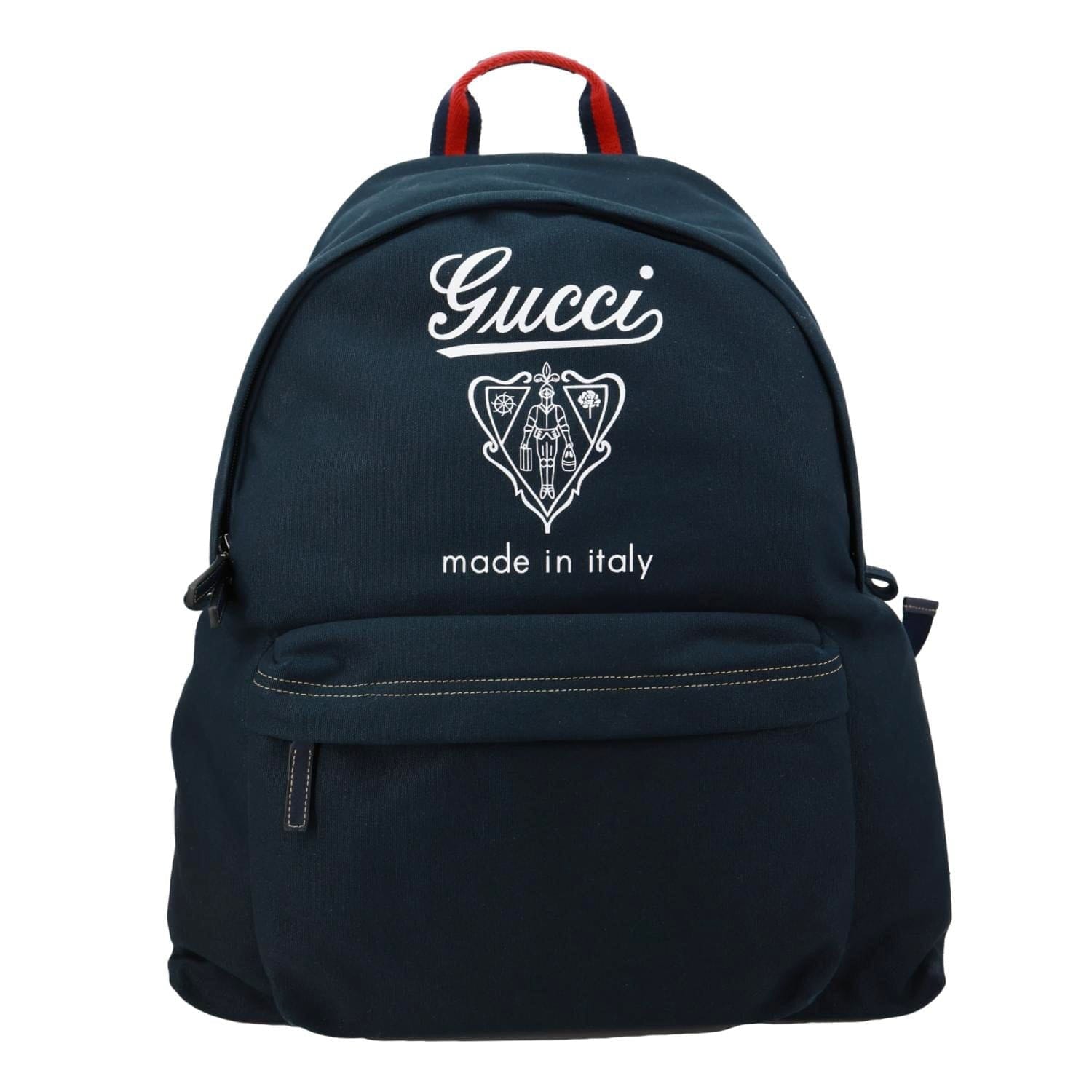 GUCCI Maxi Printed Fabric Backpack Navy Blue 821643
