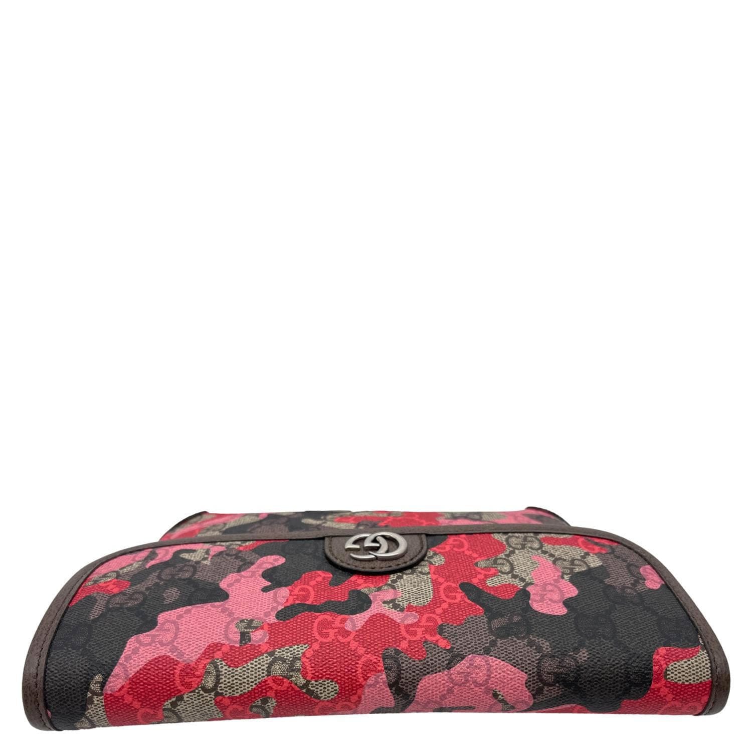 GUCCI Ophidia Camouflage GG Supreme Canvas Belt Bag Pink 752597