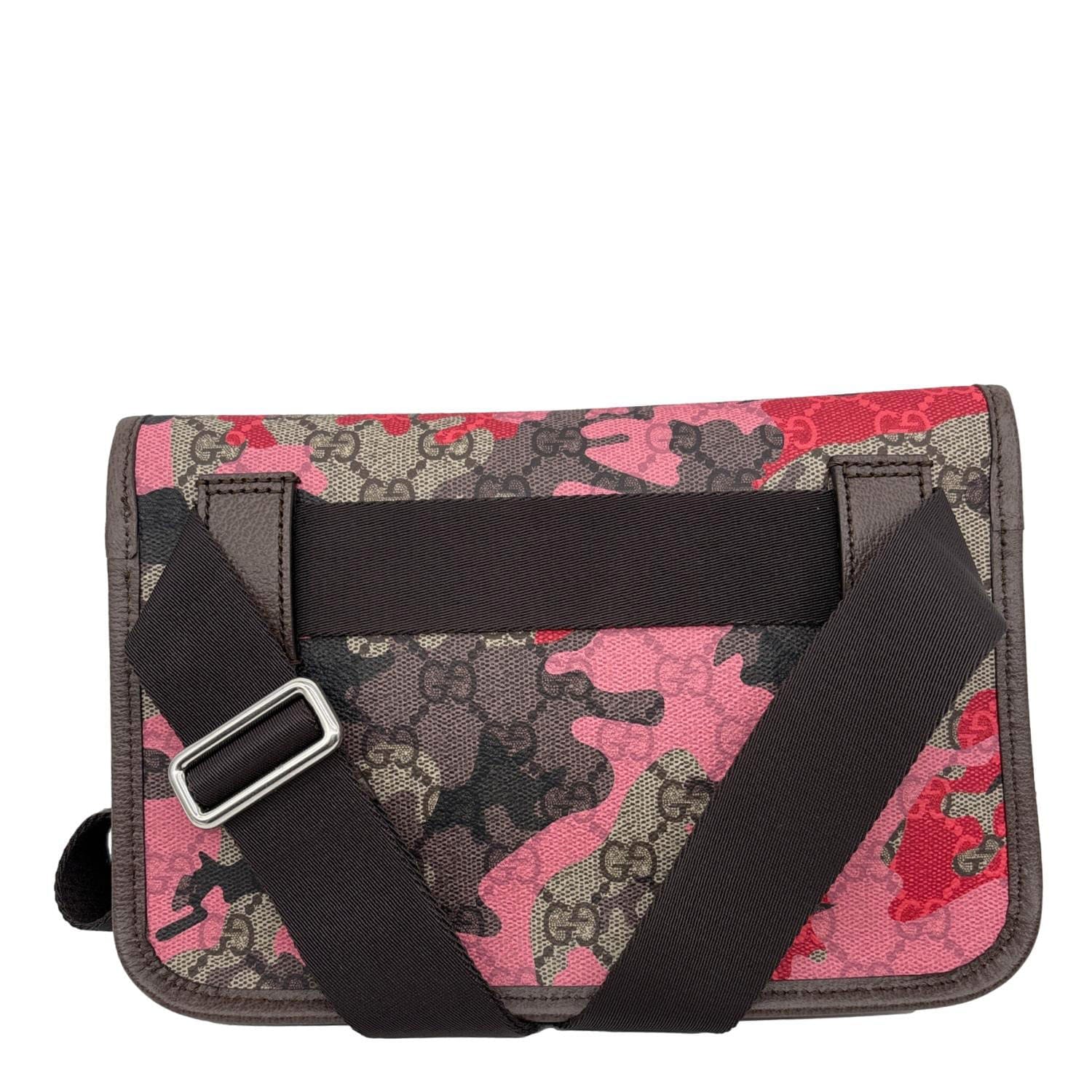 GUCCI Ophidia Camouflage GG Supreme Canvas Belt Bag Pink 752597