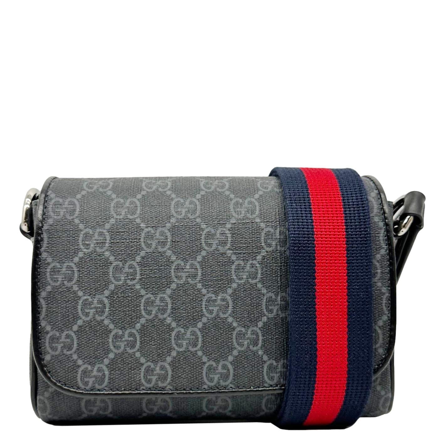 GUCCI Mini GG Supreme Canvas Messenger Bag Black 791741