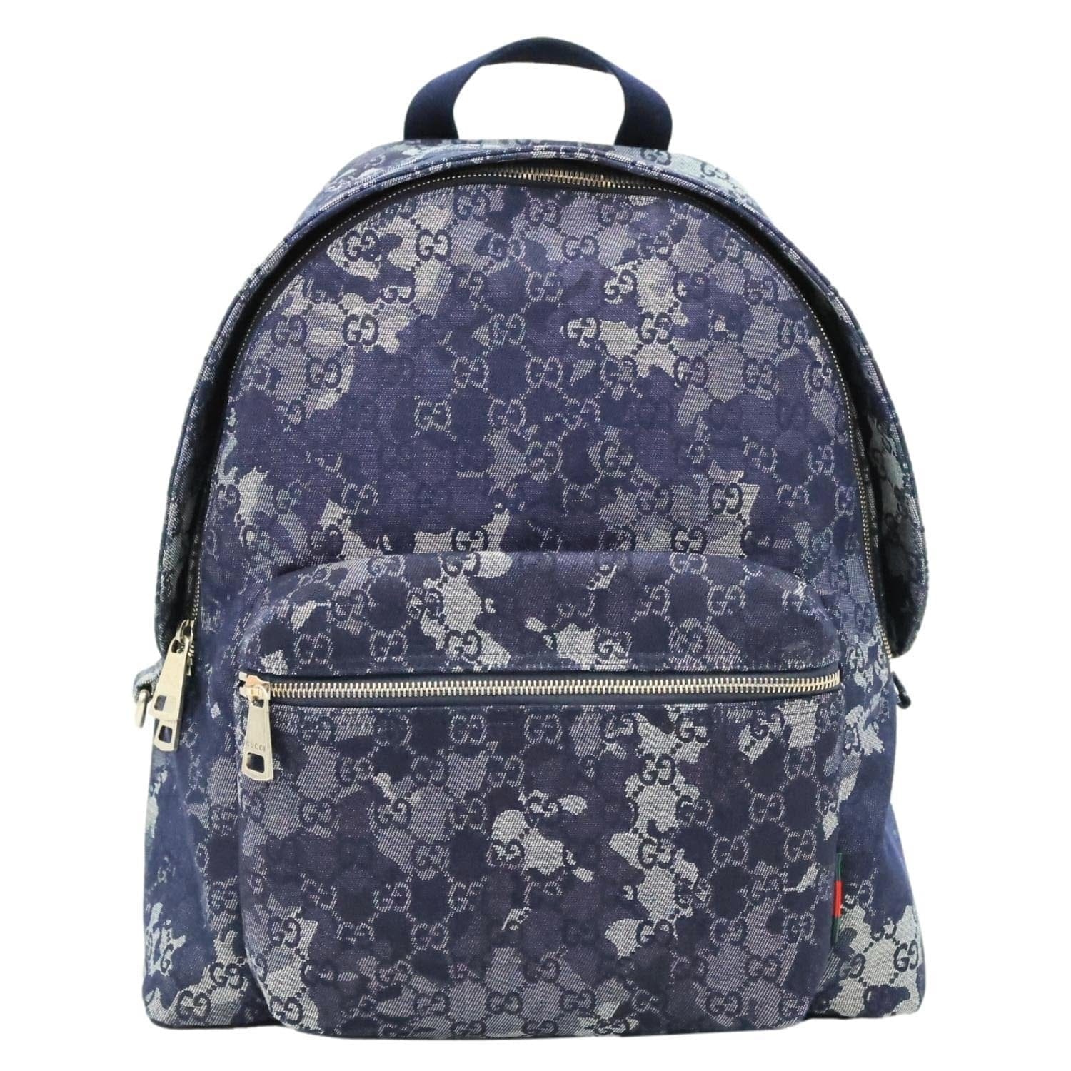 GUCCI GG Denim Backpack Navy Blue 849008
