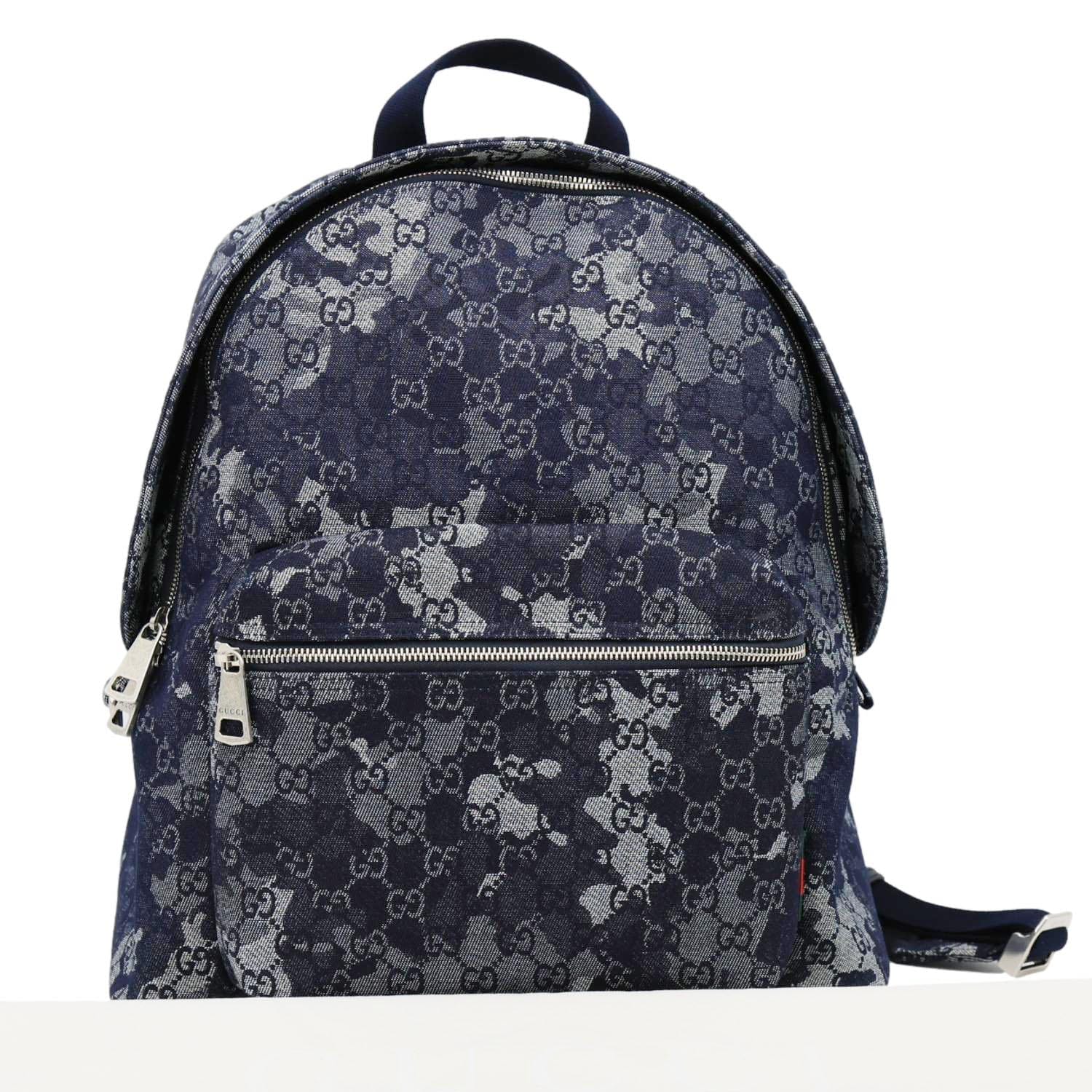 GUCCI GG Denim Backpack Navy Blue 849008