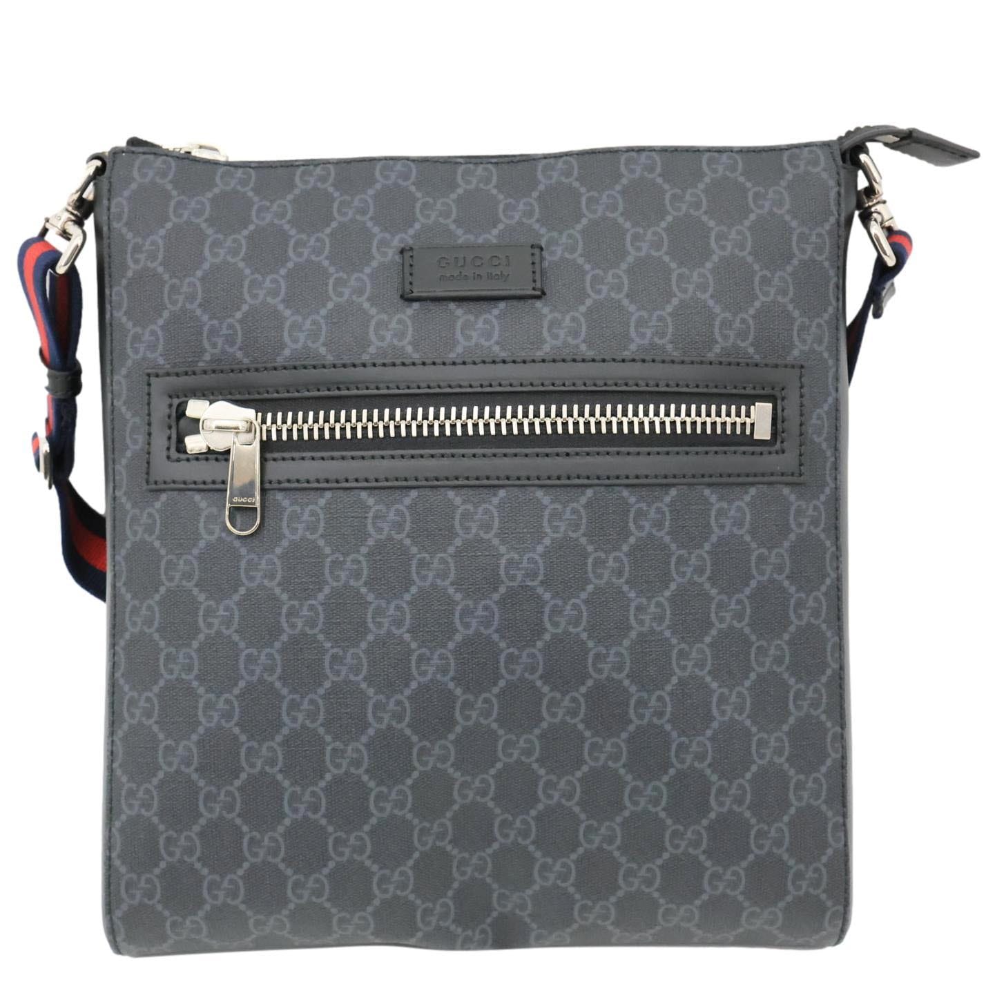 GUCCI GG Supreme Canvas Messenger Bag Black 474137