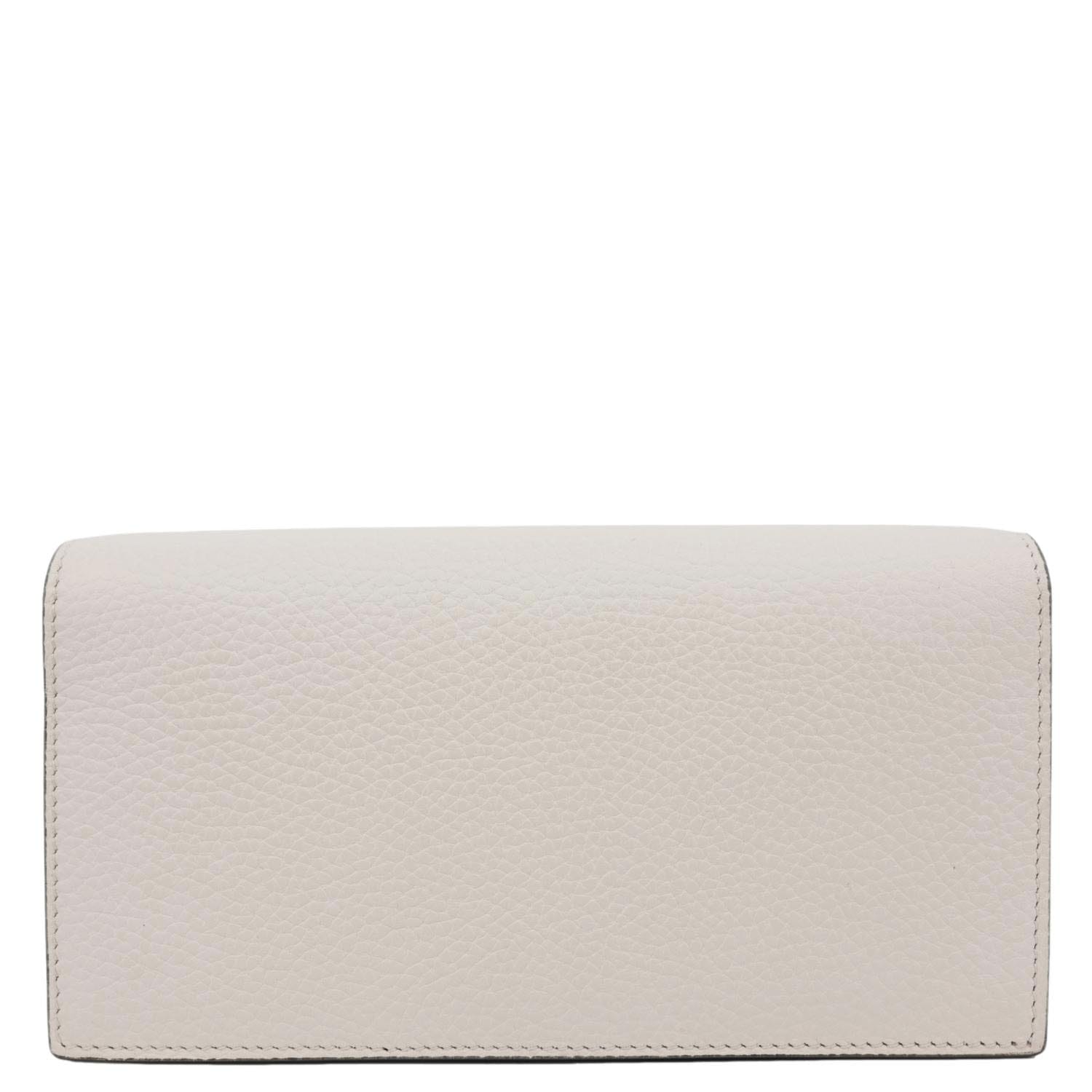 GUCCI Interlocking G Leather Chain Wallet Beige 746056