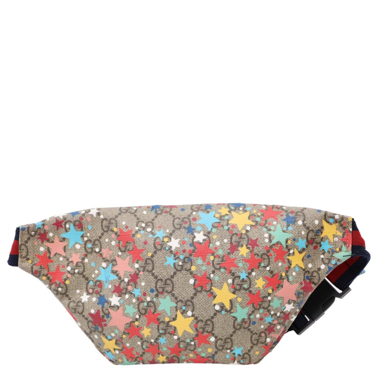 GUCCI Kids Web GG Supreme Stars Canvas Belt Bag Beige 502095