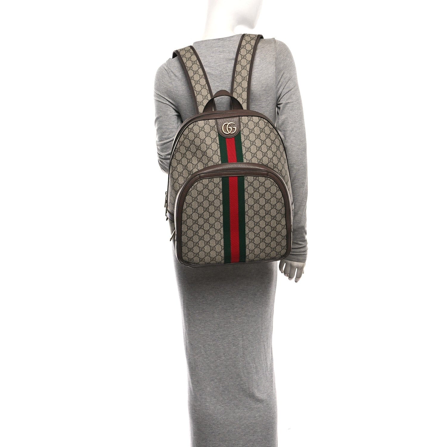 Gucci GG Supreme Monogram Medium Ophidia Day Backpack Brown Brown