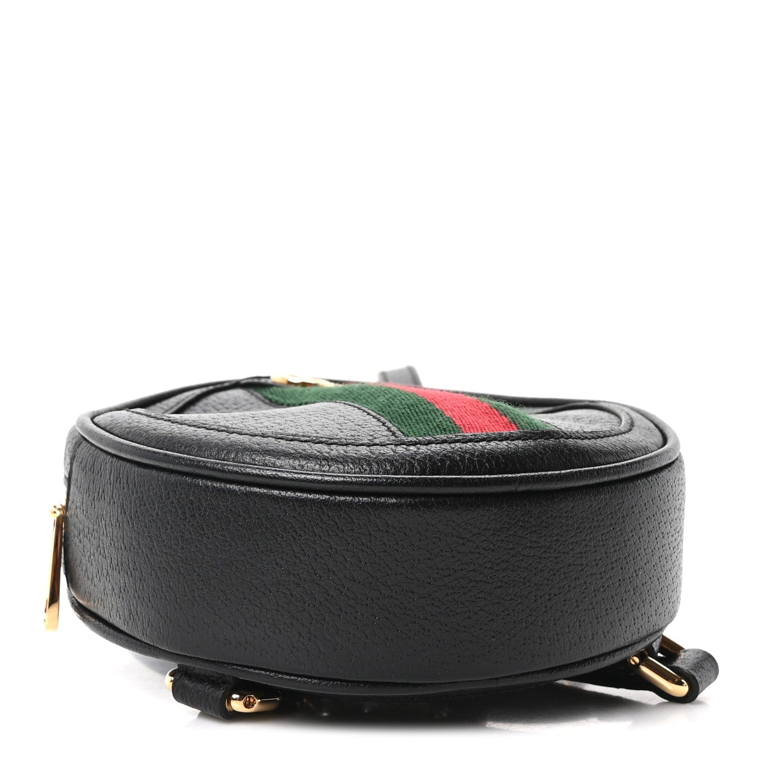 Gucci Grained Calfskin Web Mini Ophidia Round Backpack Black