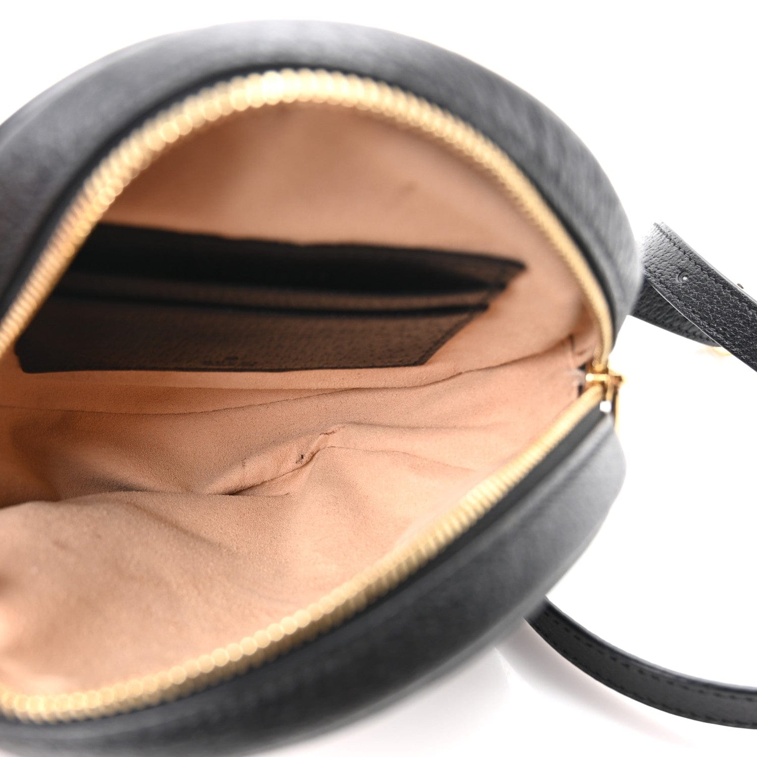 Gucci Grained Calfskin Web Mini Ophidia Round Backpack Black