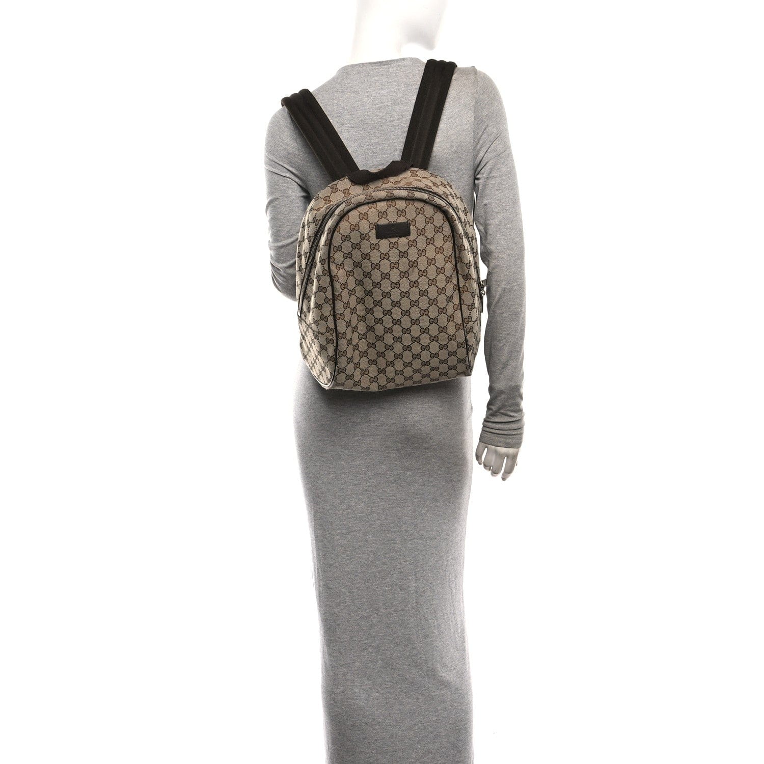 Gucci Monogram Travel Backpack Dark Brown