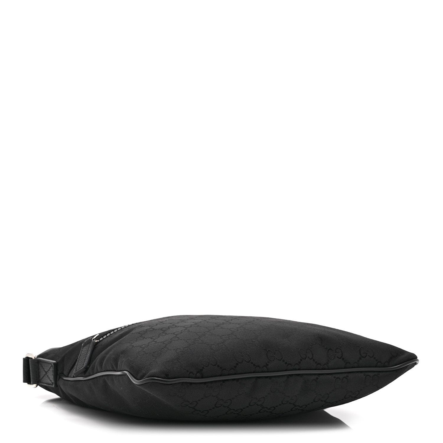 Gucci Nylon Monogram Small Flat Messenger Bag Black