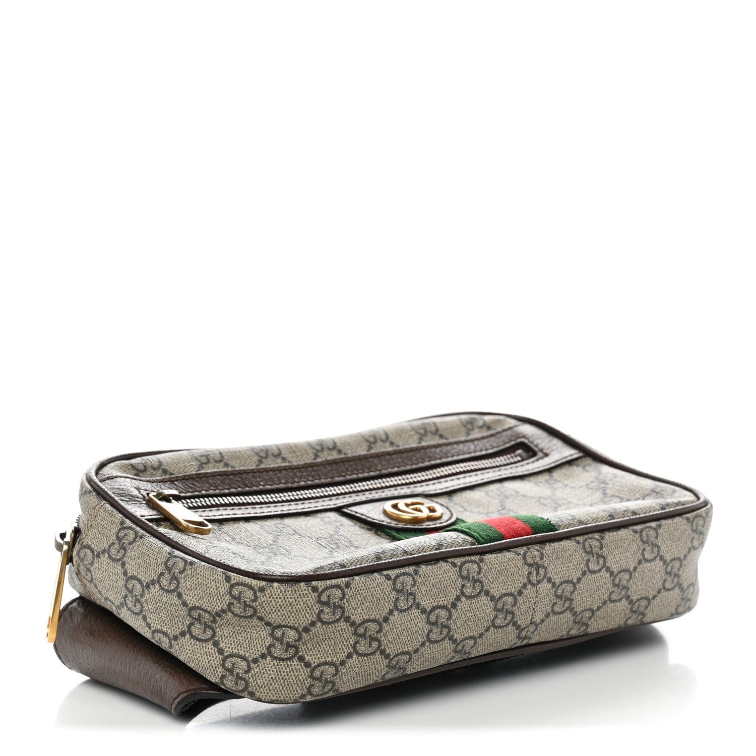 Gucci Soft GG Supreme Monogram Medium Ophidia Belt Bag Dark Brown