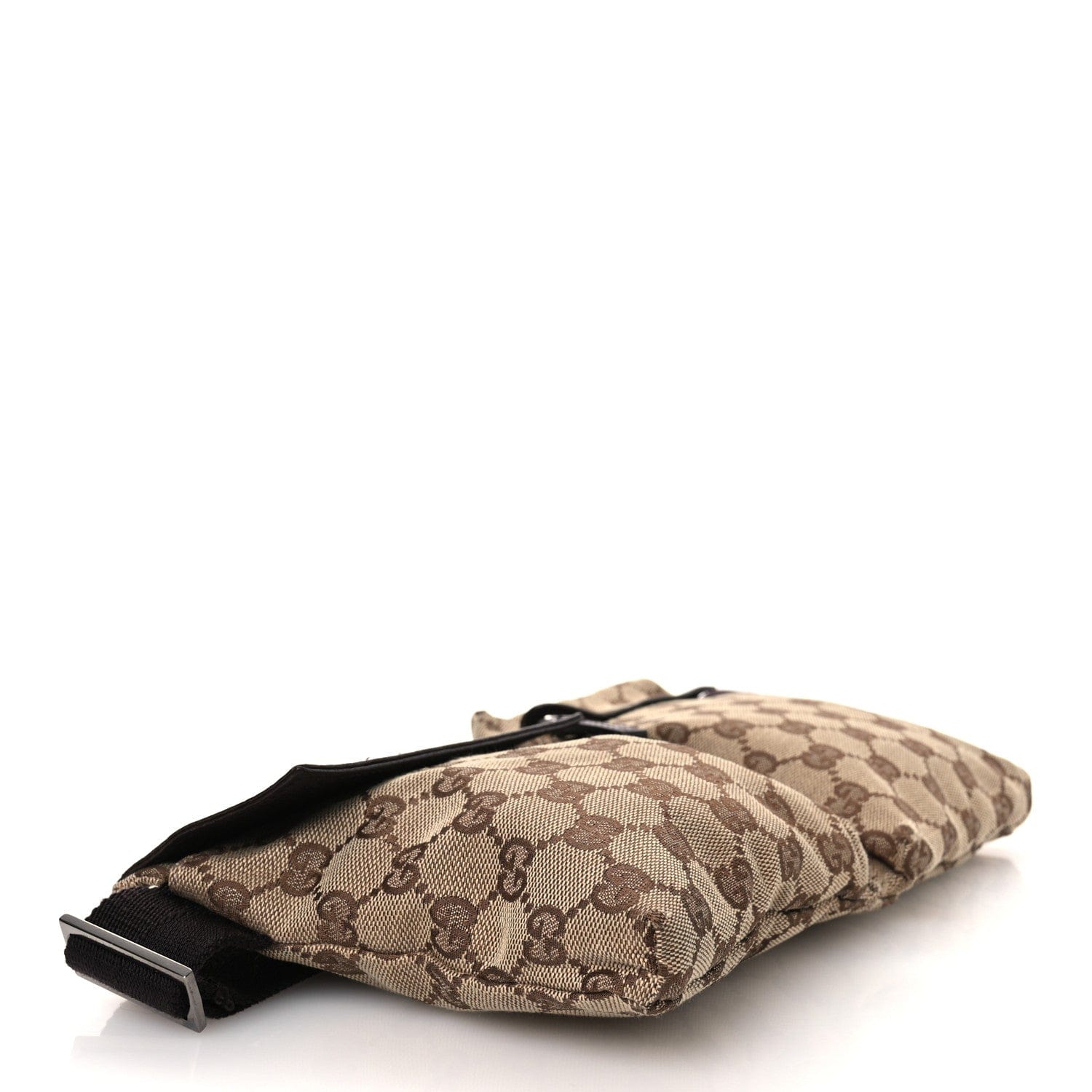 Gucci GG Monogram Double Pocket Belt Bag Dark Brown