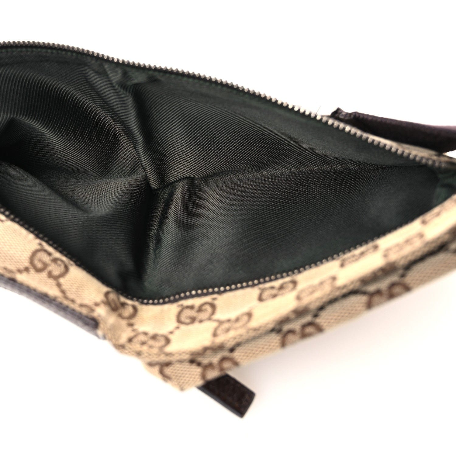 Gucci GG Monogram Double Pocket Belt Bag Dark Brown