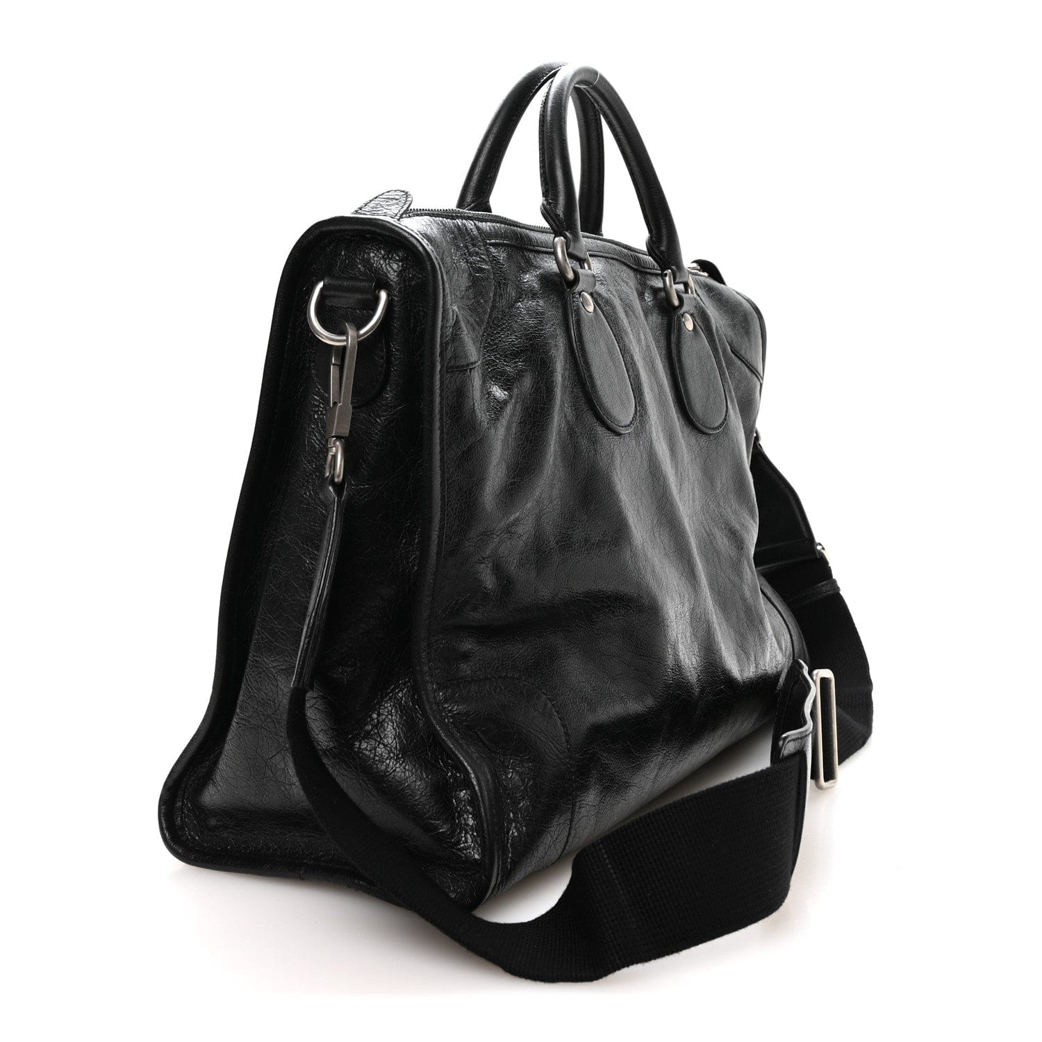 Gucci Fluffy Calfskin Morpheus Weekender Duffle Black